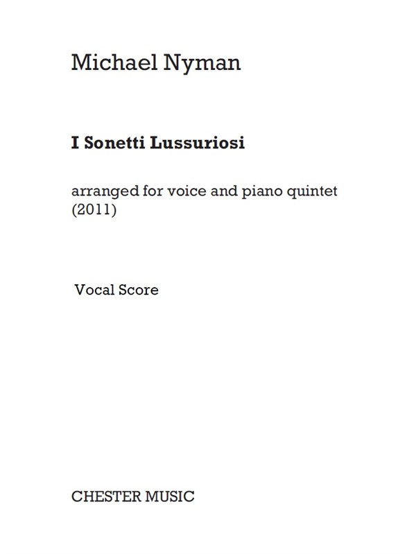 Michael Nyman: I Sonetti Lussuriosi: Vocal: Vocal Score