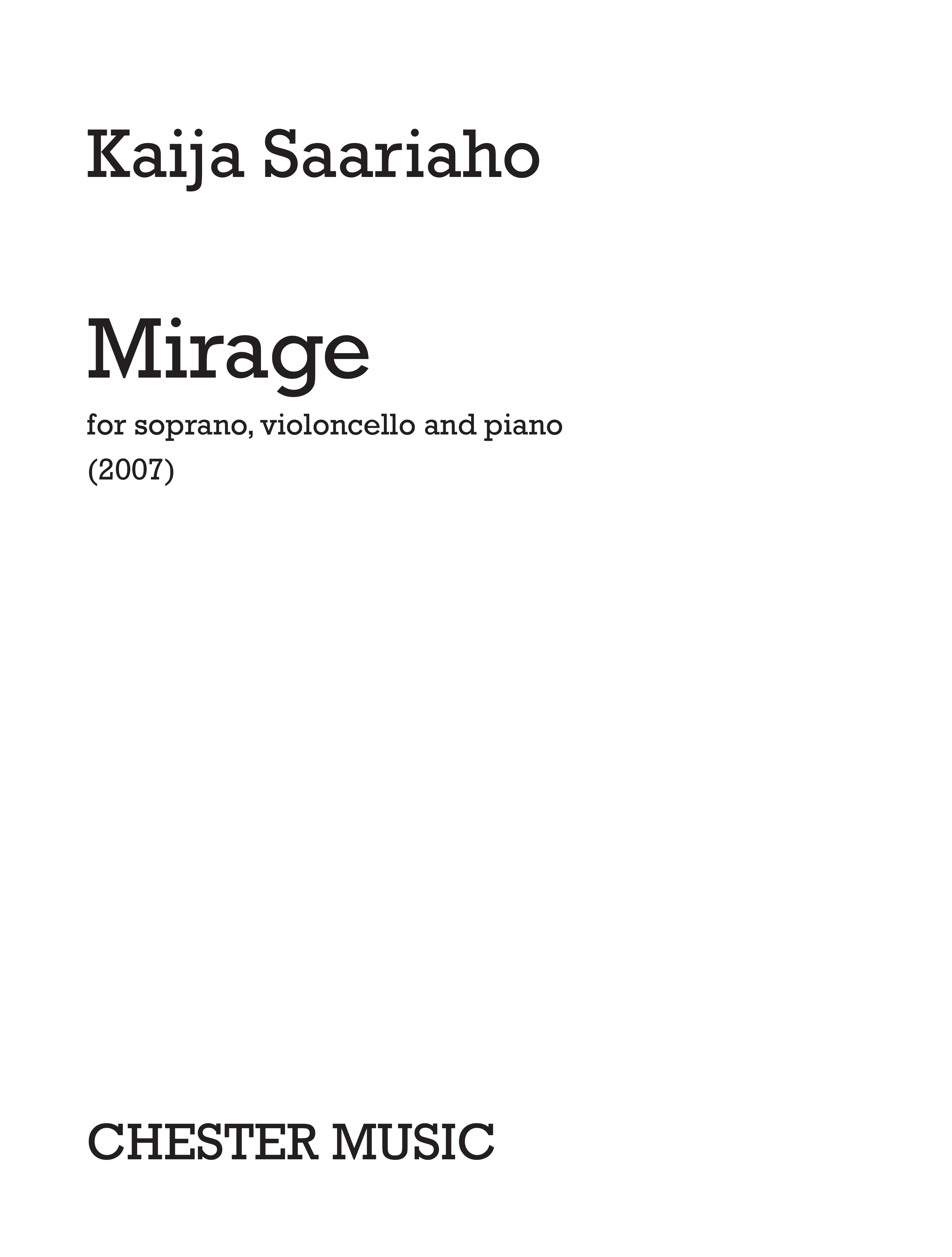 Kaija Saariaho: Mirage: Soprano: Score and Parts