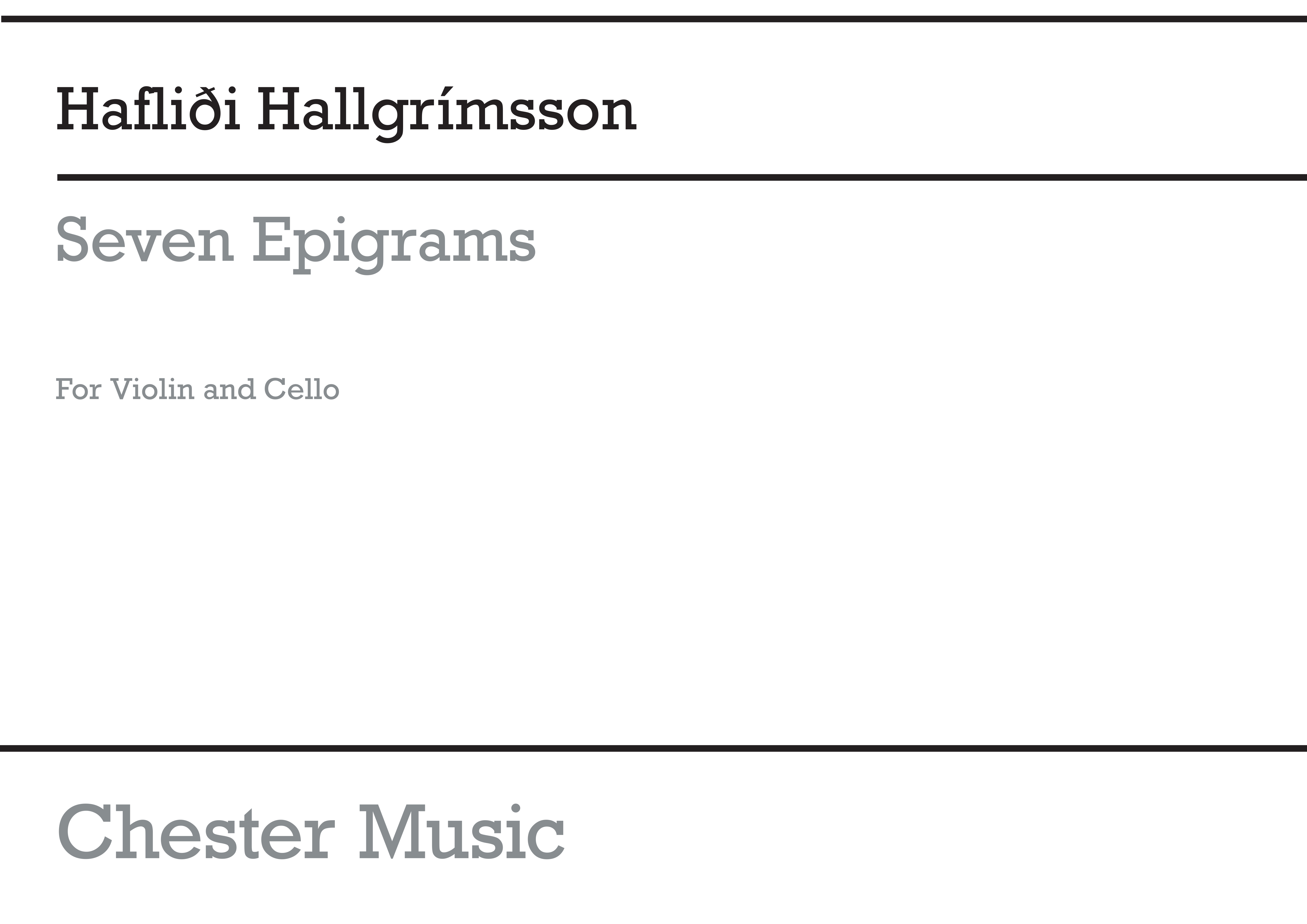 Haflidi Hallgrmsson: Seven Epigrams: Violin & Cello: Score