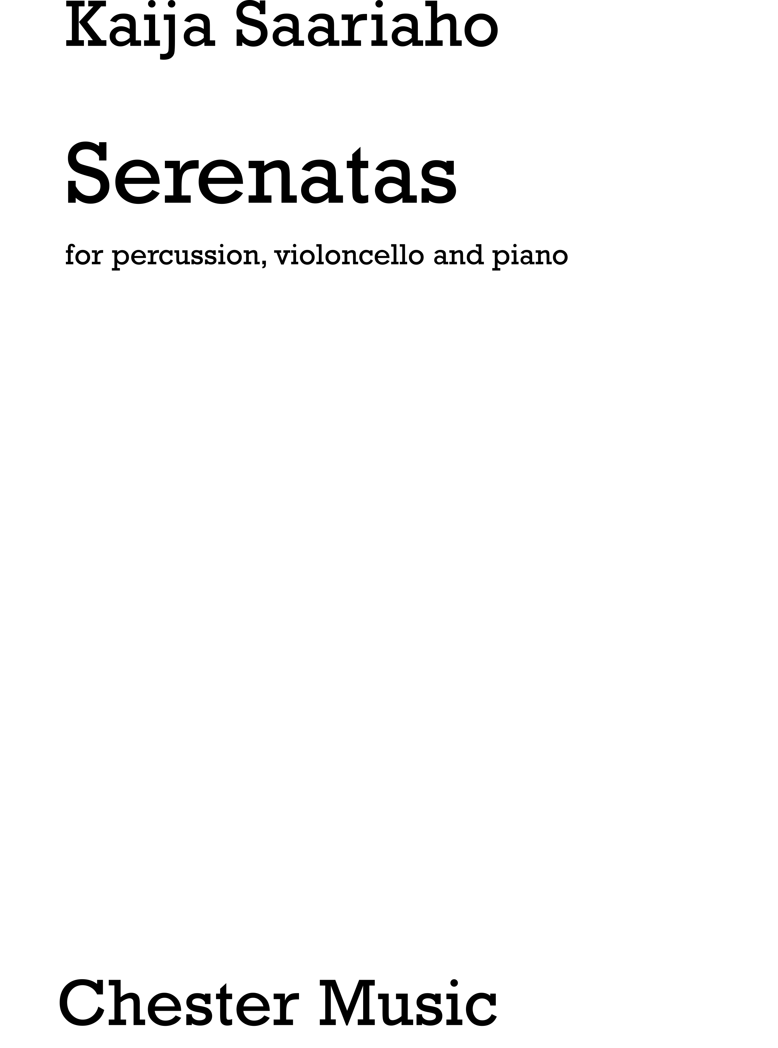 Kaija Saariaho: Serenatas: Cello: Score and Parts
