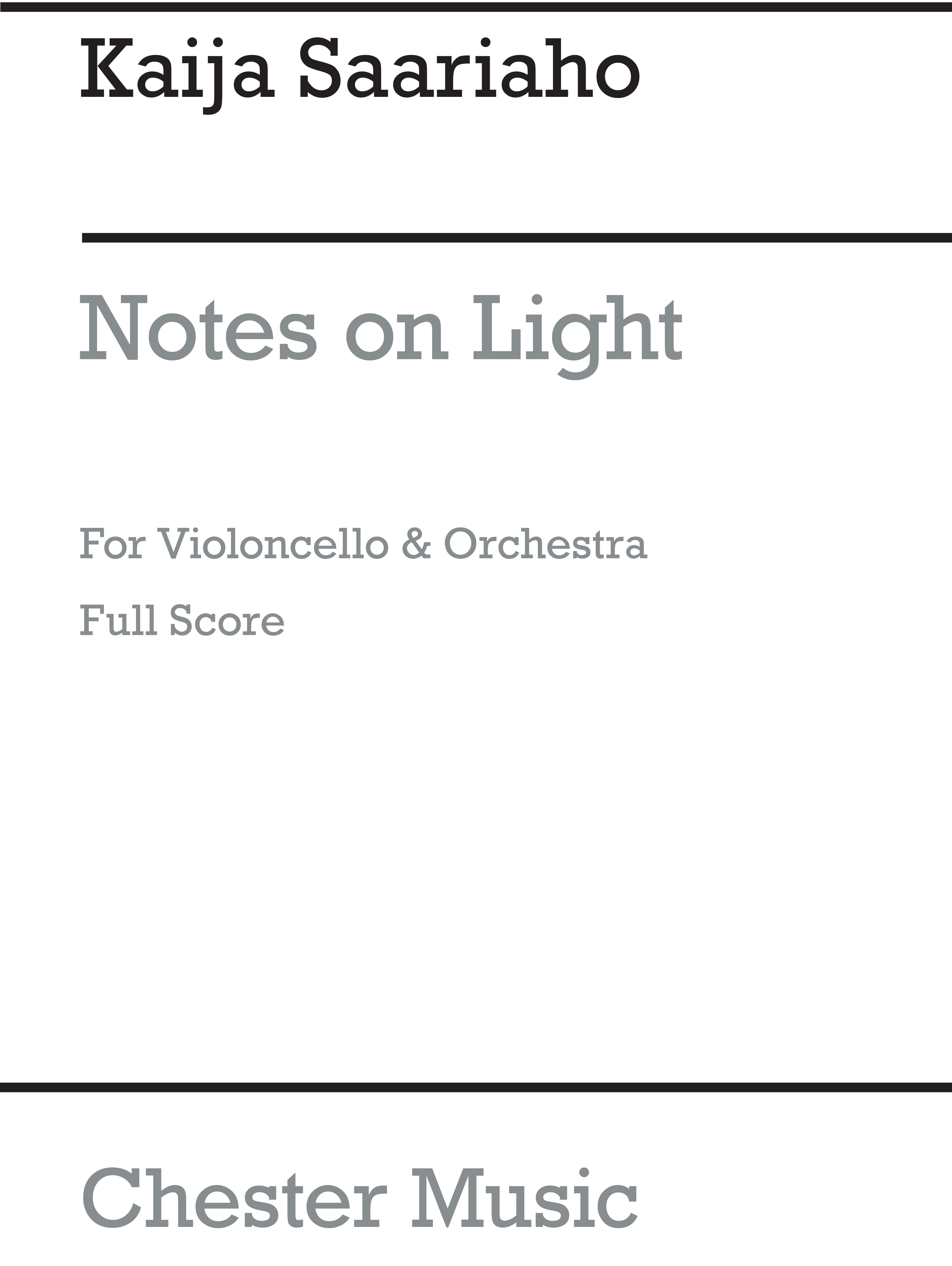 Kaija Saariaho: Notes on Light: Orchestra: Score