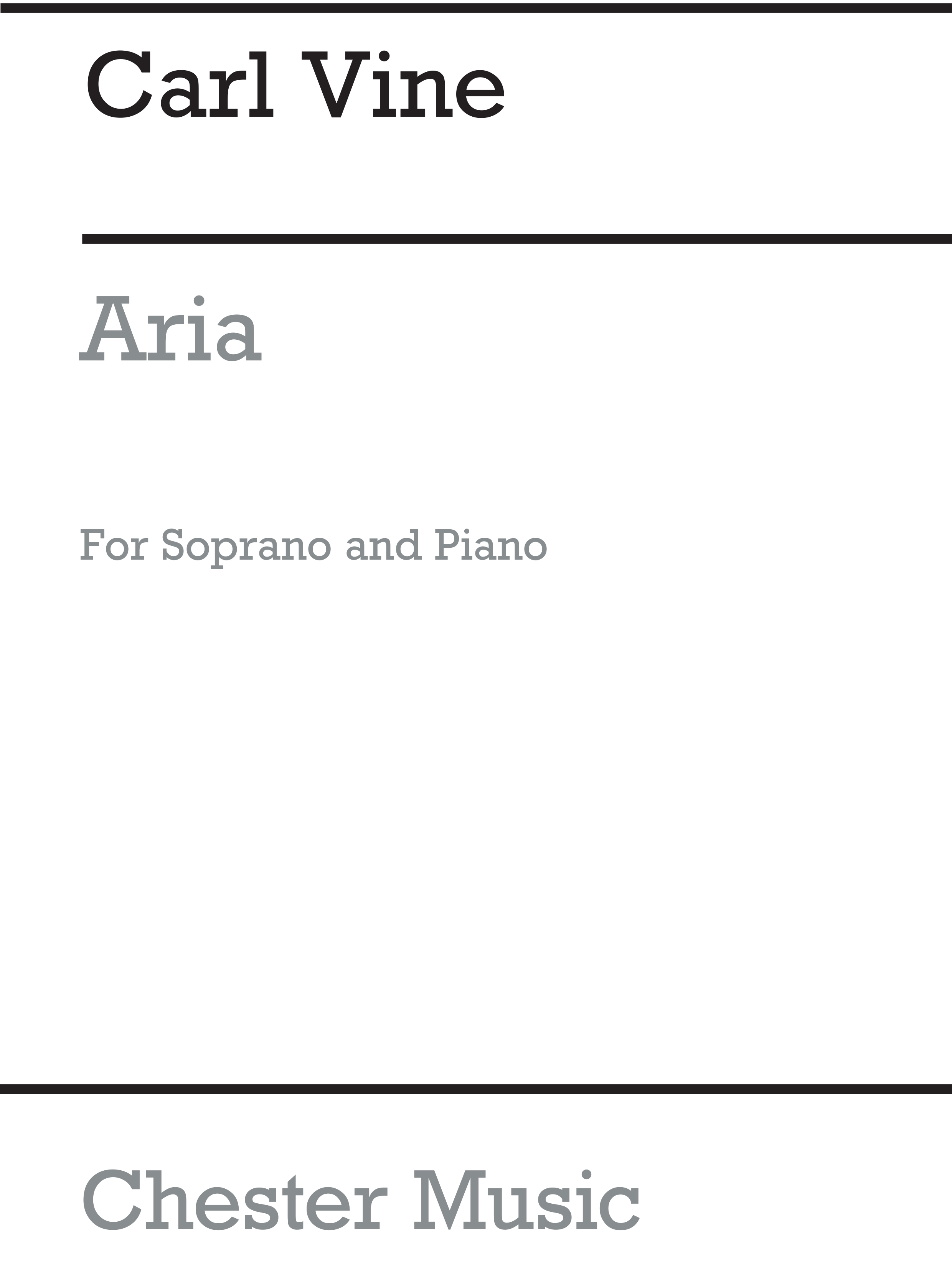 Carl Vine: Aria (Soprano Voice And Piano): Soprano: Vocal Work