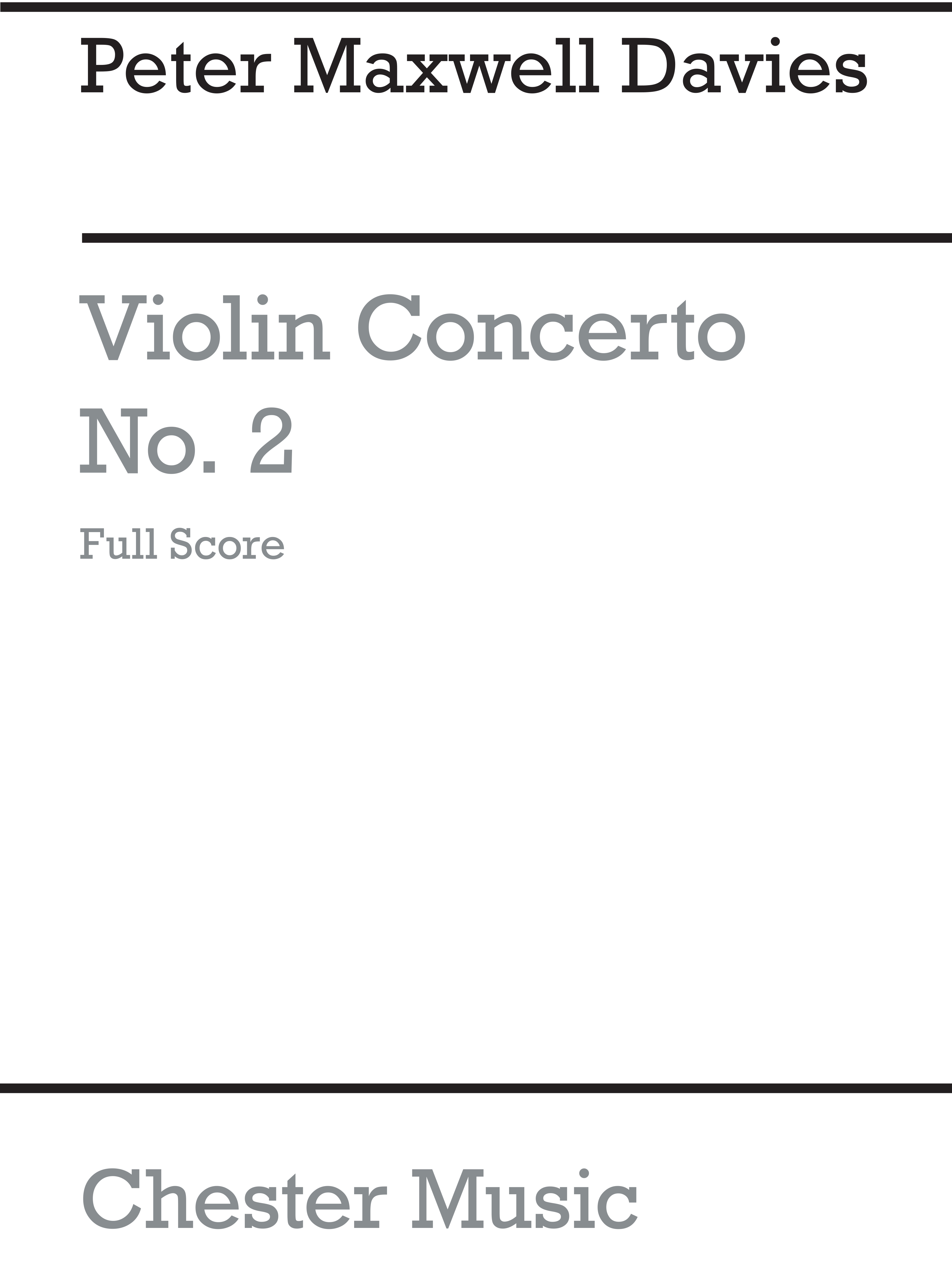 Peter Maxwell Davies: Violin Concerto No.2: Orchestra: Score