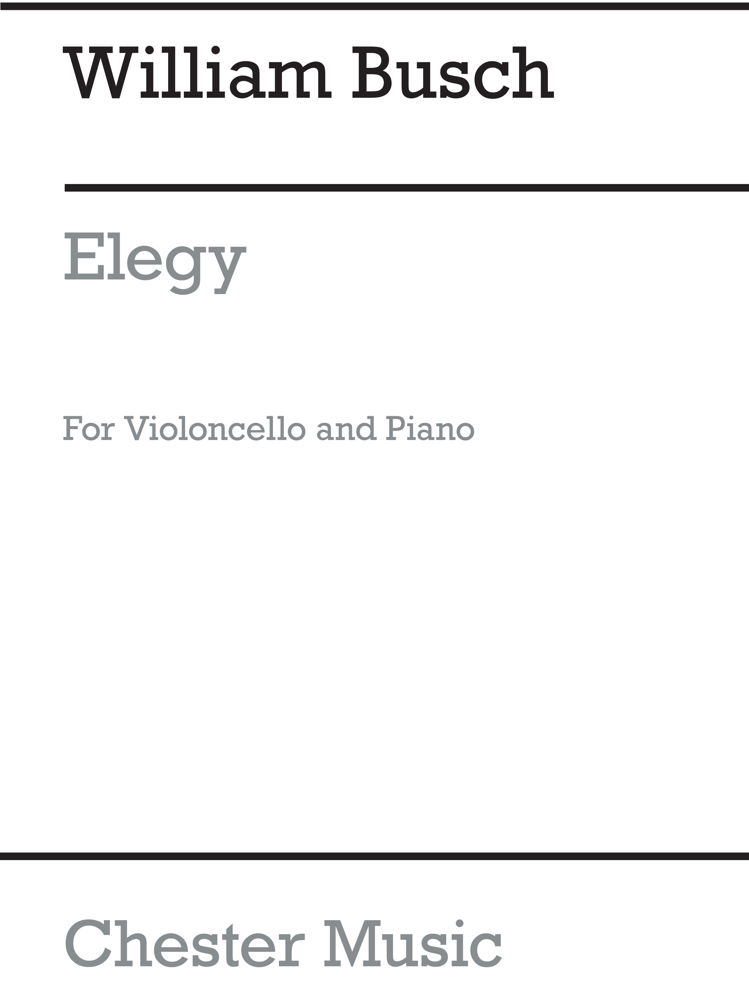 William Busch: Elegy (Cello/Piano): Cello: Instrumental Work