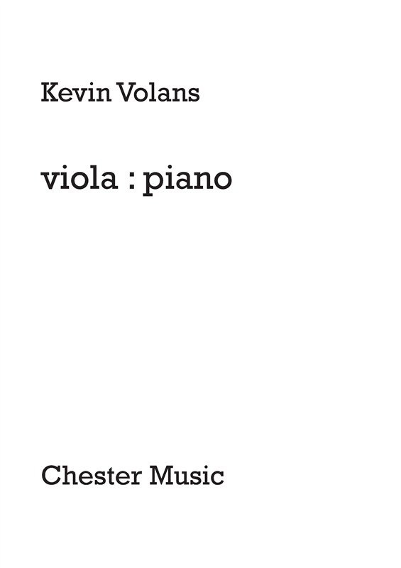 Kevin Volans: viola:piano: Viola: Instrumental Work