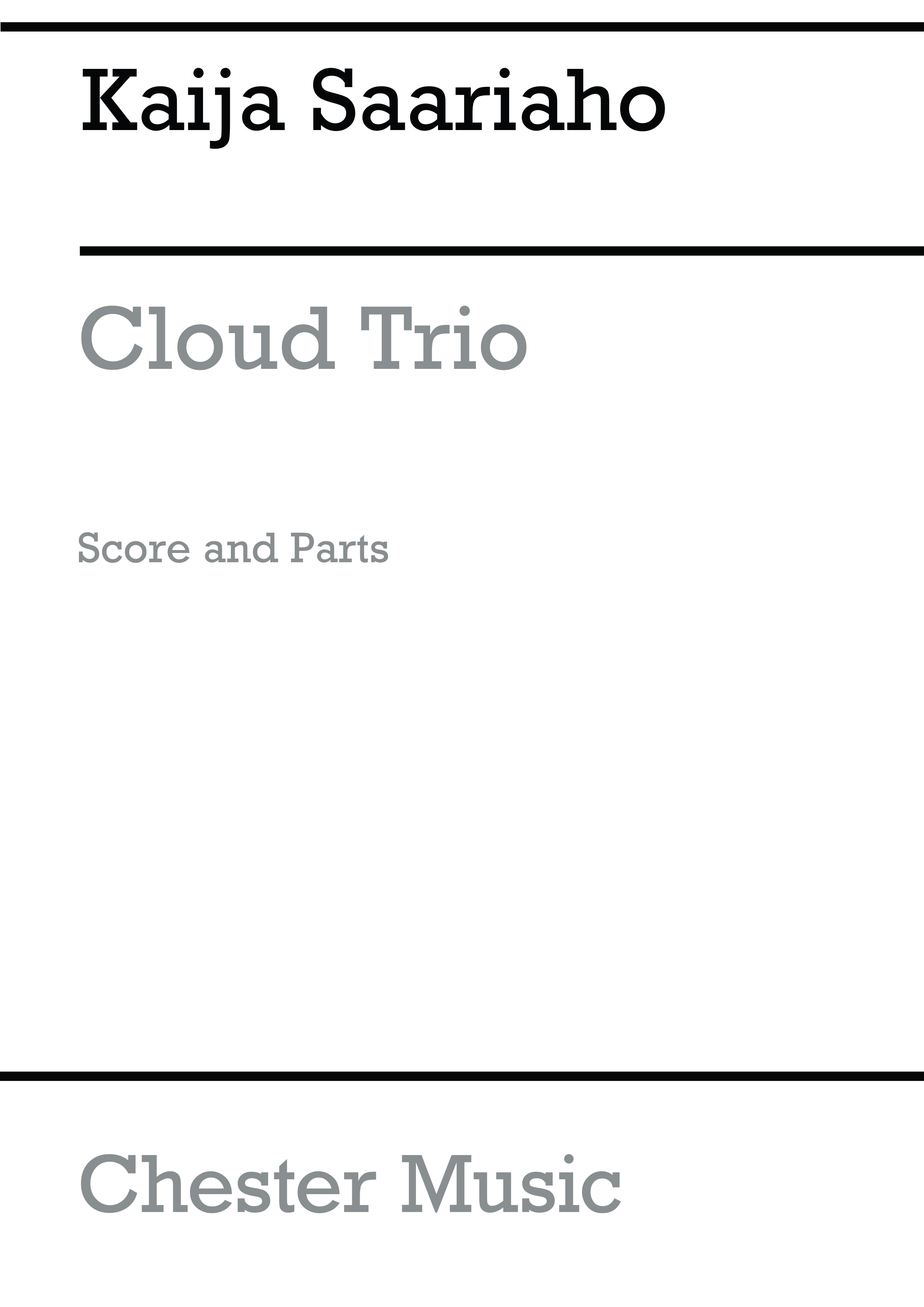 Kaija Saariaho: Cloud Trio: String Trio: Score and Parts