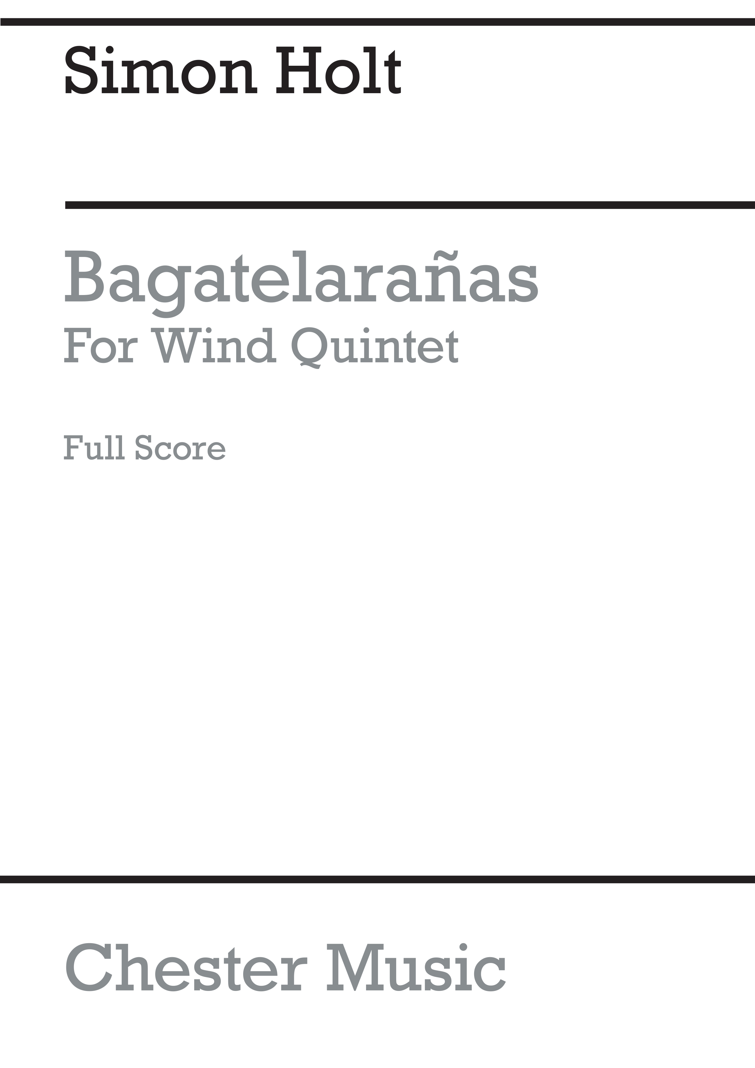 Simon Holt: Bagatelarañas: Ensemble: Score