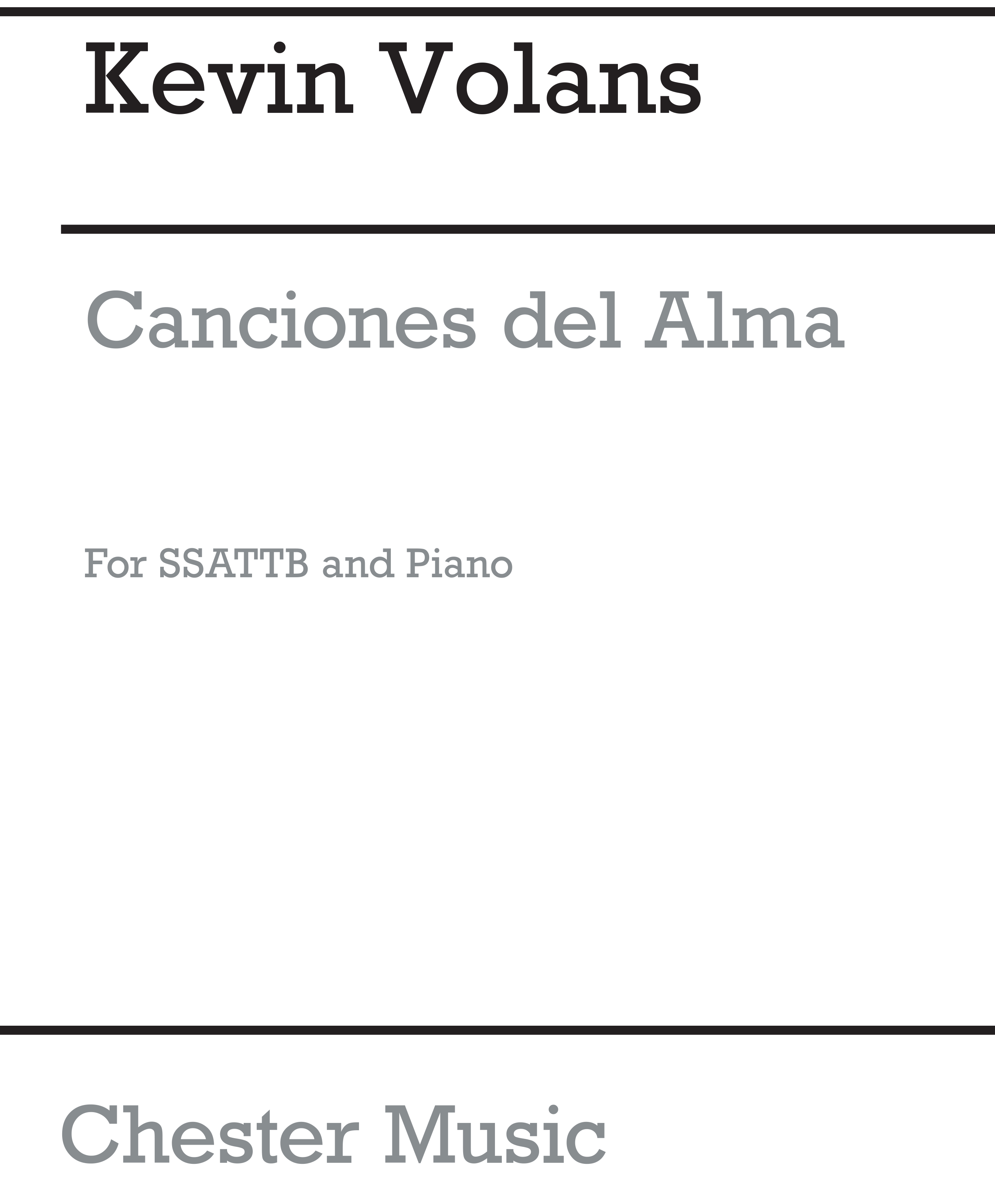 Kevin Volans: Canciones del Alma: SATB: Vocal Score