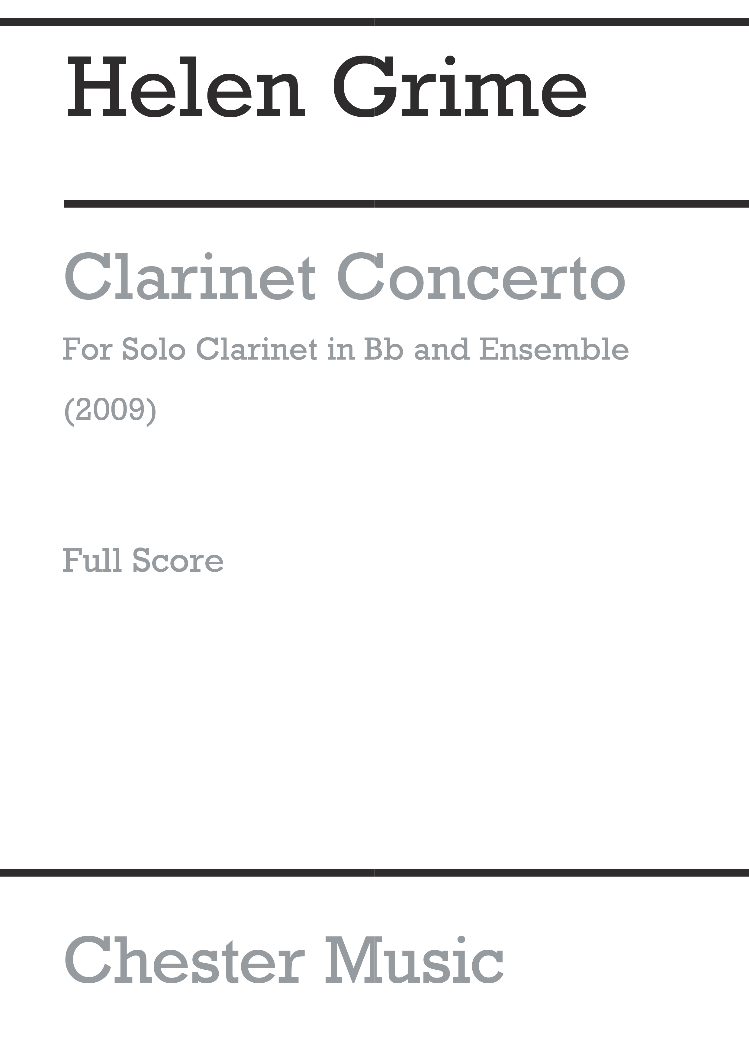 Helen Grime: Clarinet Concerto: Orchestra: Score