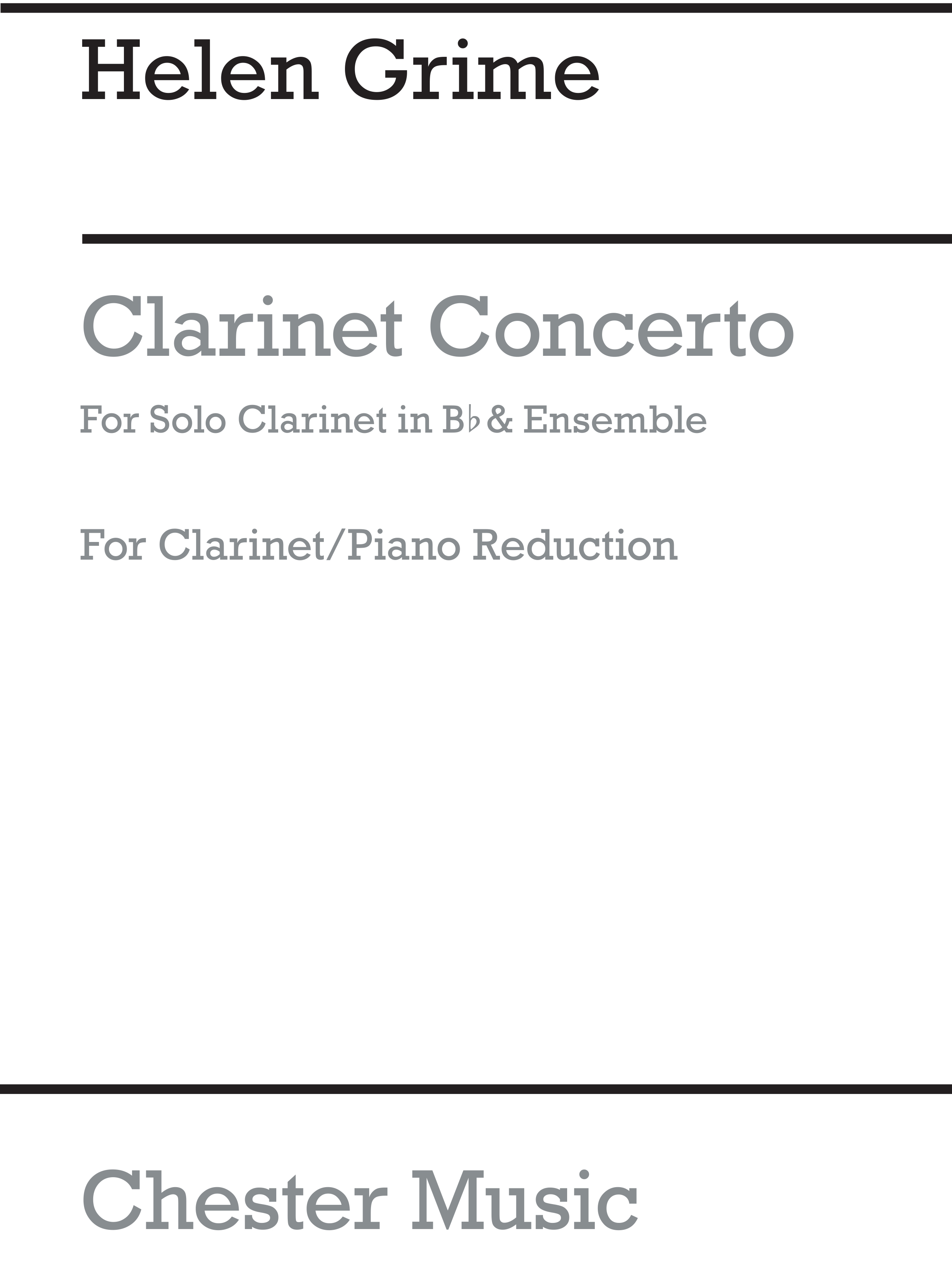 Helen Grime: Clarinet Concerto (Clarinet/Piano): Clarinet: Instrumental Work