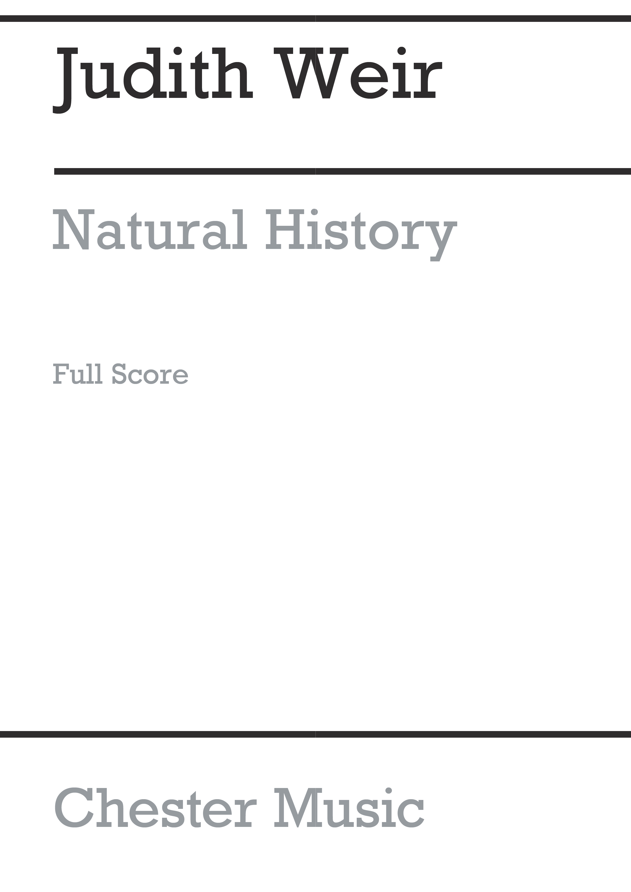 Judith Weir: Natural History: Soprano: Score