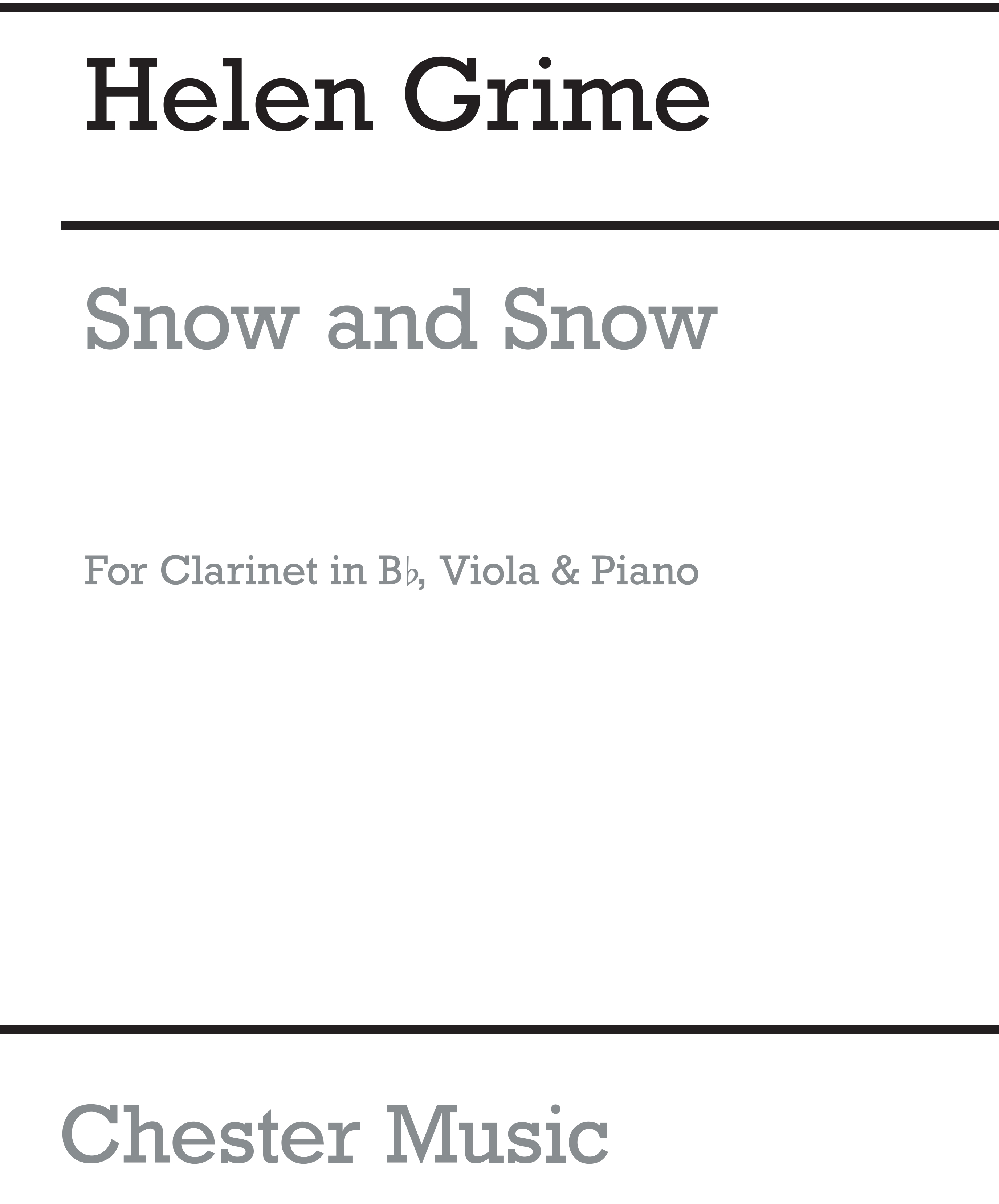 Helen Grime: Snow And Snow: Chamber Ensemble: Score and Parts