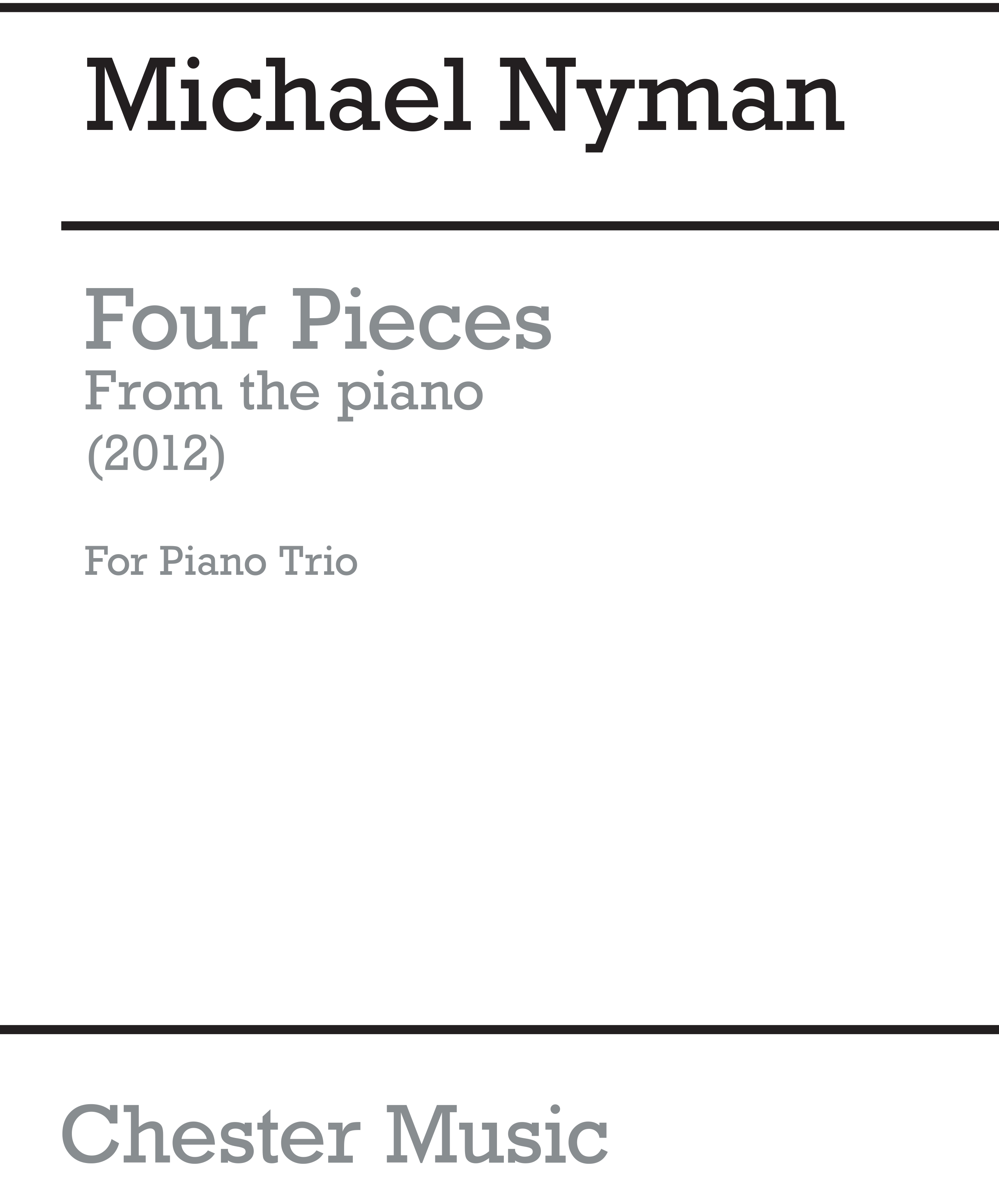 Michael Nyman: Four Pieces From 'The Piano': Piano Trio: Score and Parts