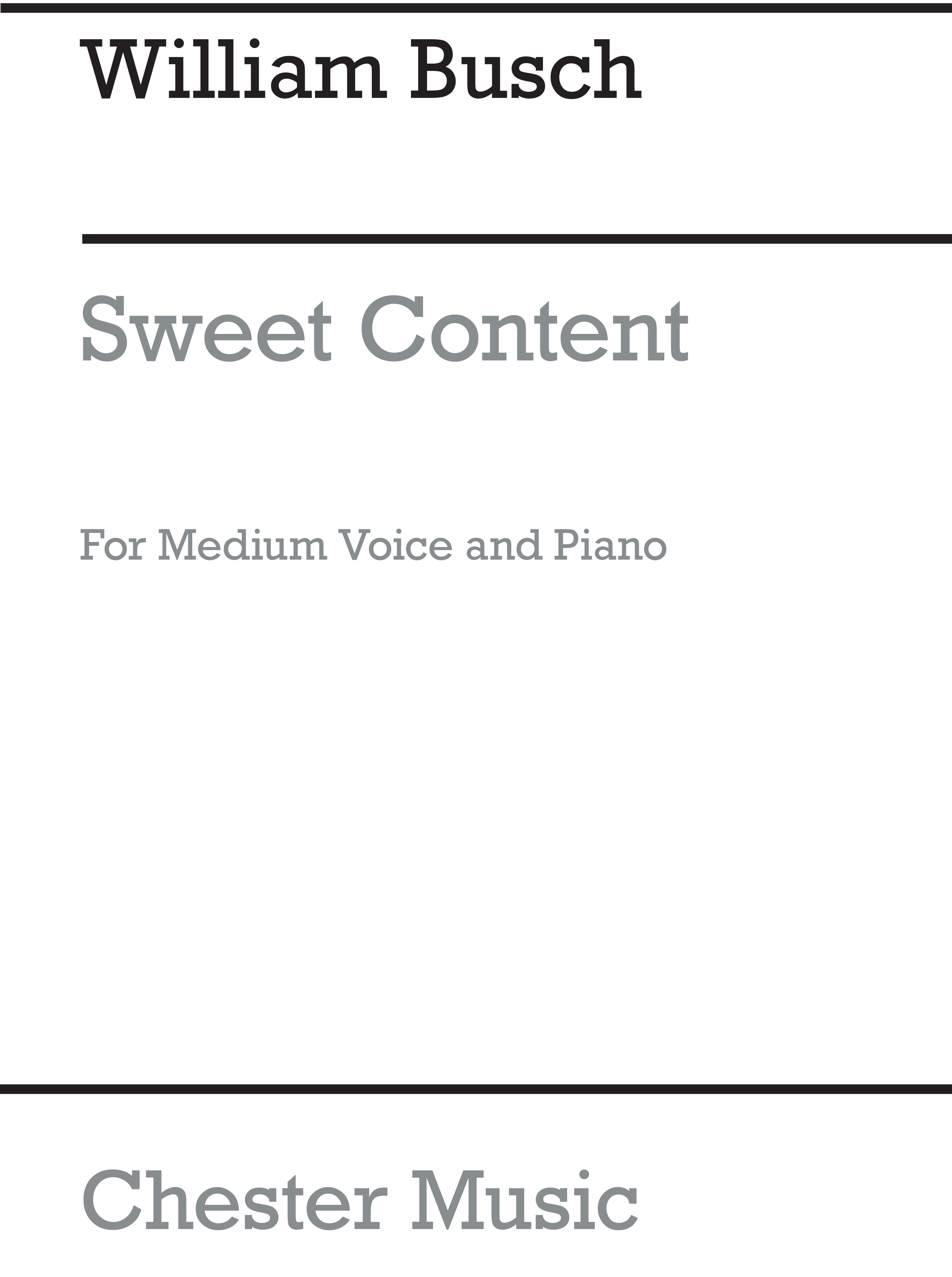 William Busch: Sweet Content: Medium Voice: Vocal Work