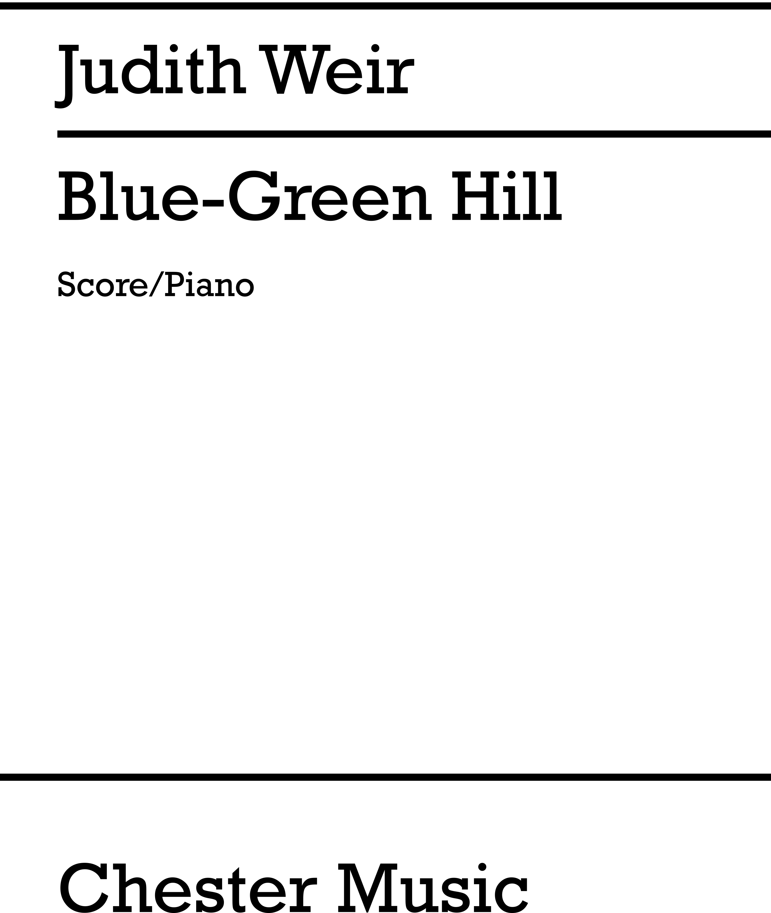 Judith Weir: Blue-Green Hill: Ensemble: Score