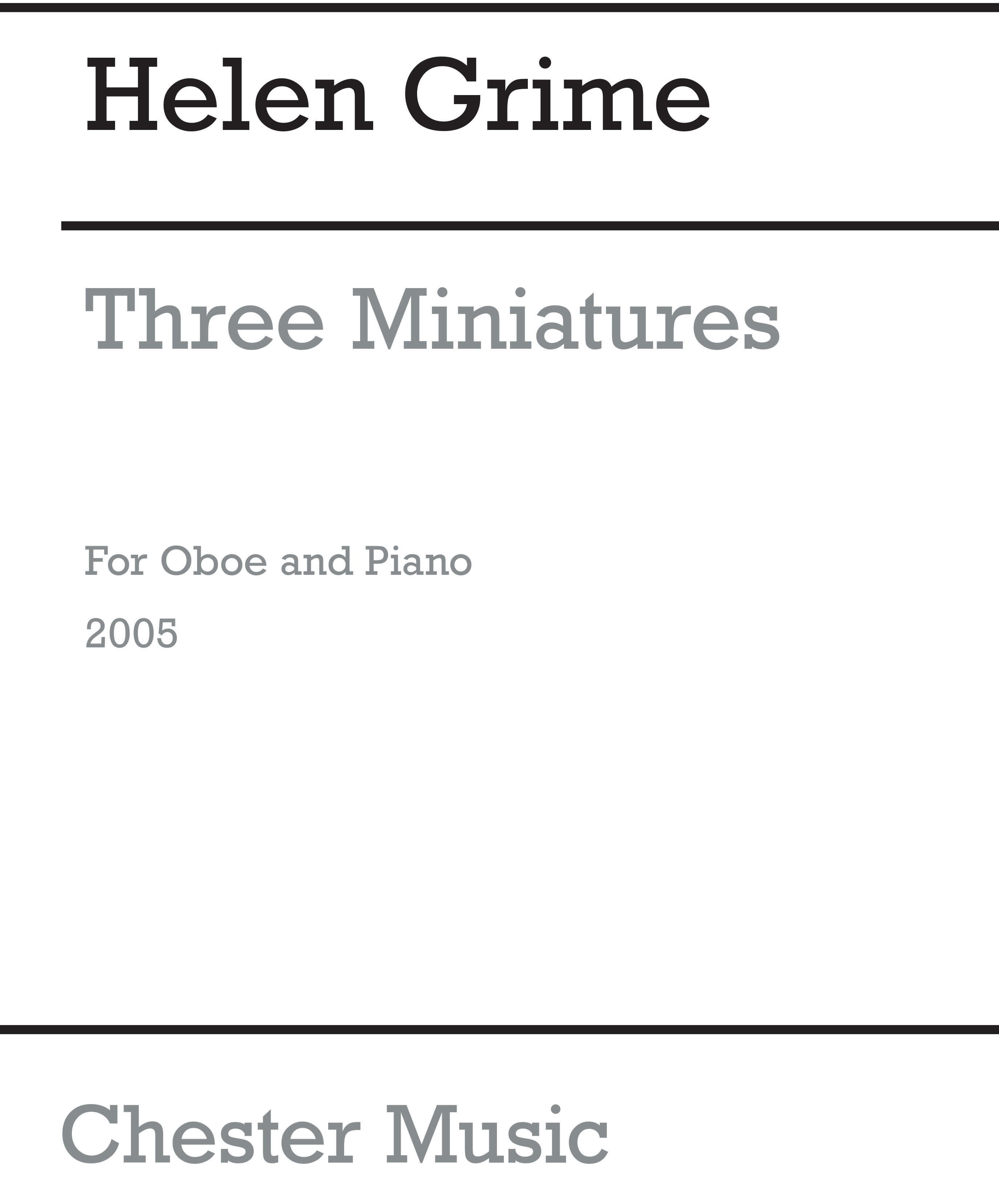 Helen Grime: Three Miniatures: Oboe: Instrumental Album