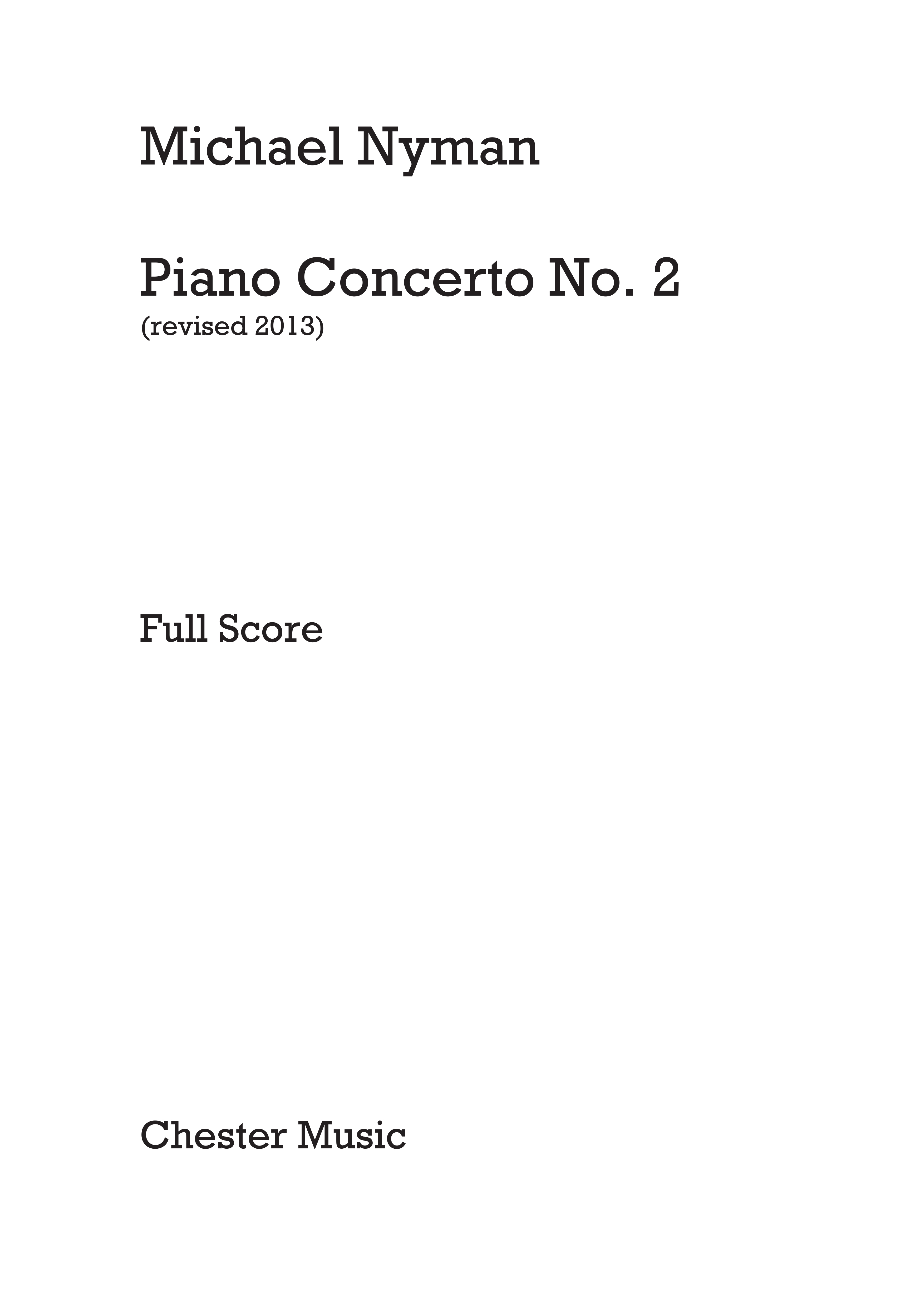 Michael Nyman: Piano Concerto No. 2: Orchestra: Score