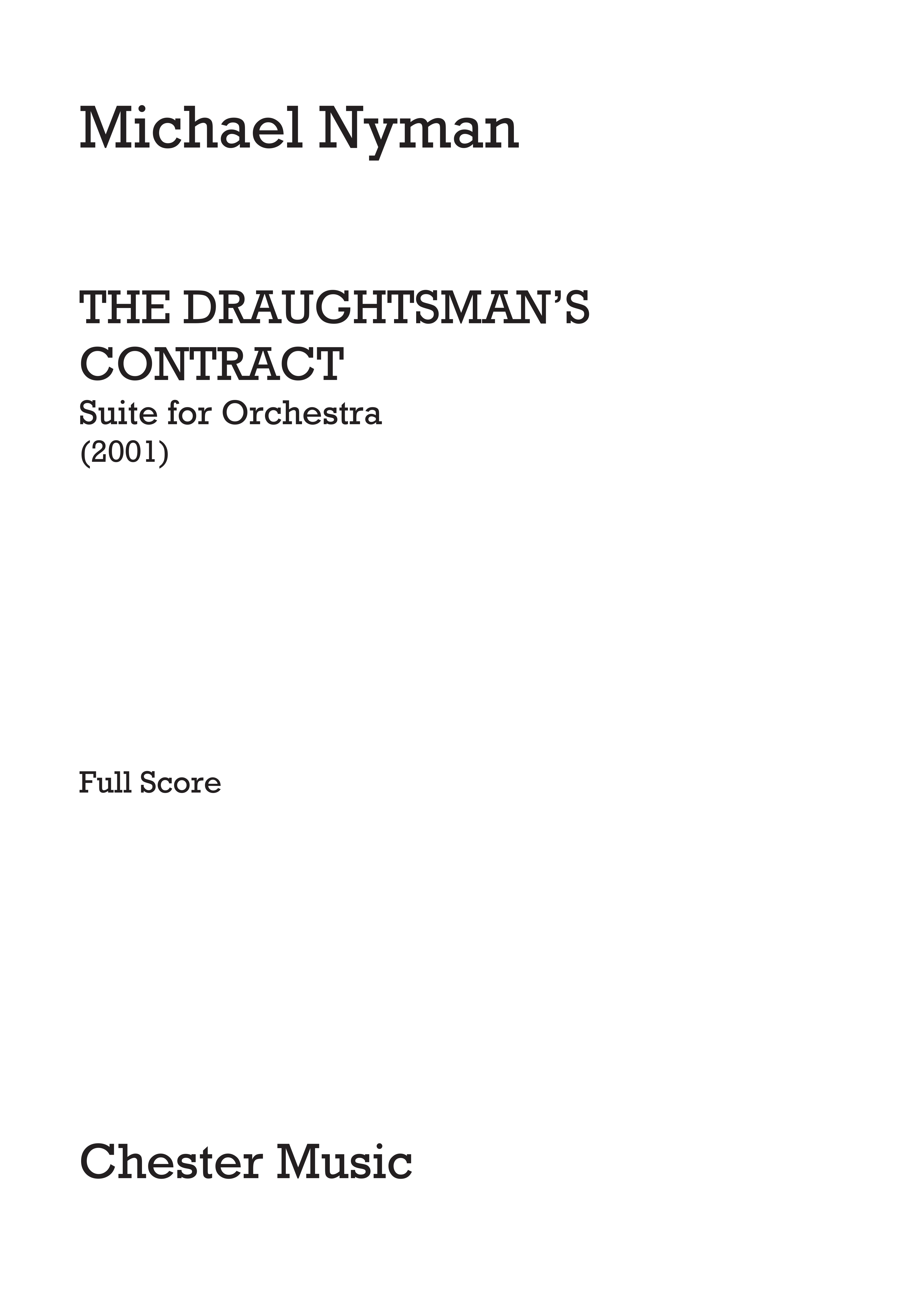 Michael Nyman: Draughtsman's Contract Suite: Orchestra: Score