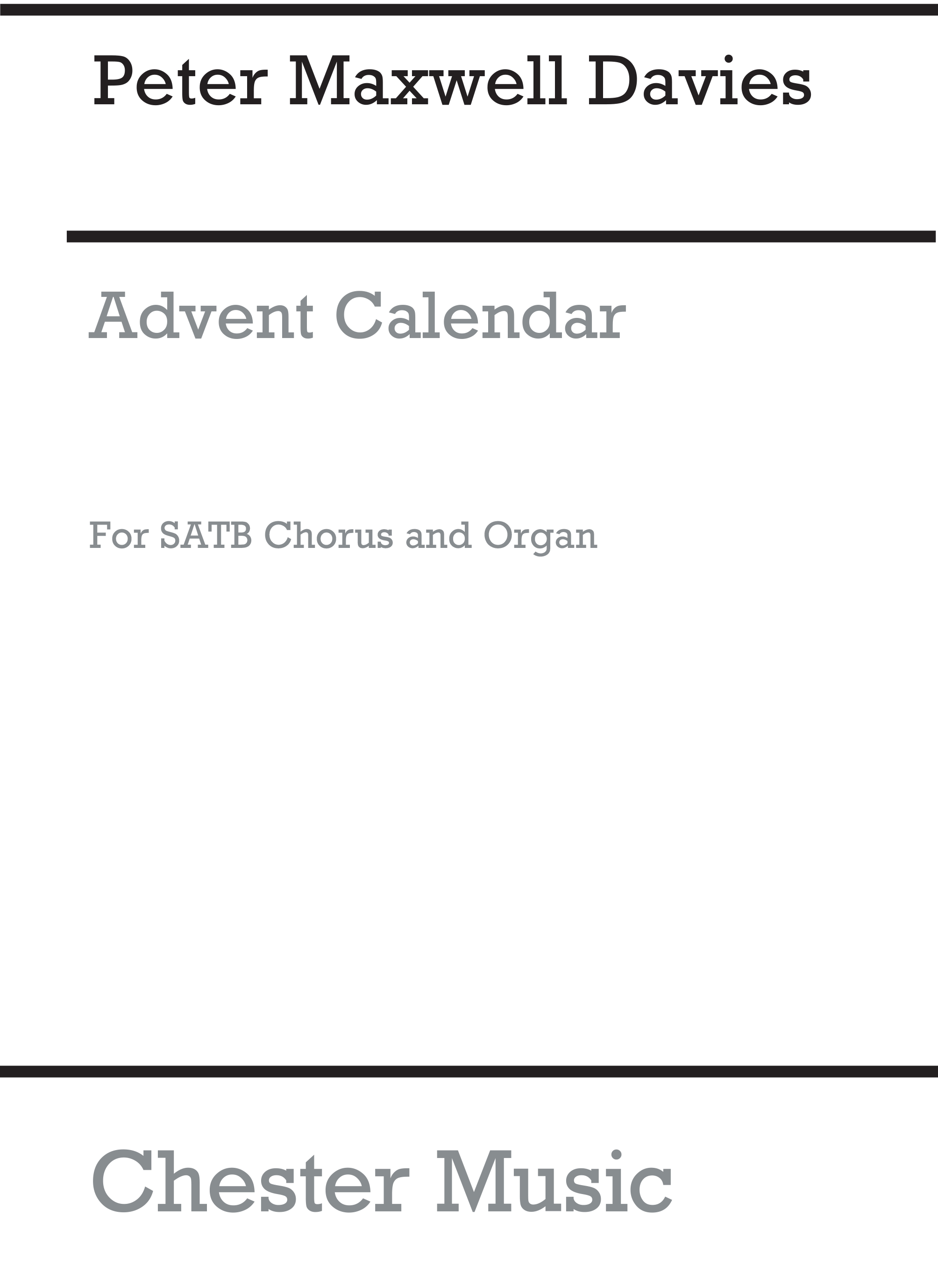 Peter Maxwell Davies: Advent Calendar: SATB: Vocal Score