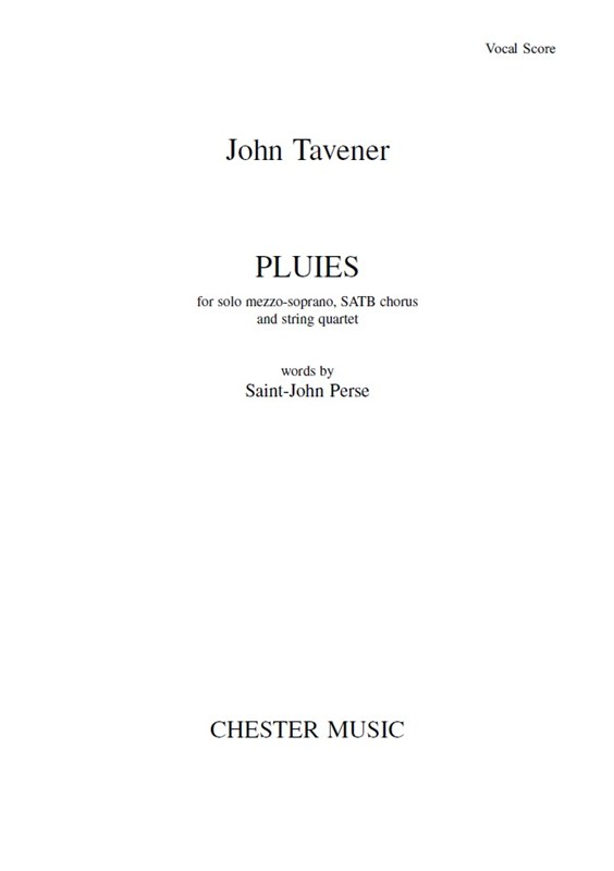 John Tavener: Pluies: Mezzo-Soprano & SATB: Score