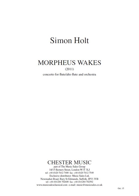 Simon Holt: Morpheus Wakes: Flute: Study Score