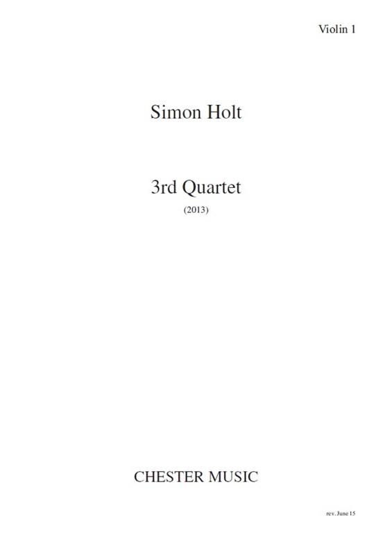 Simon Holt: 3rd Quartet: String Quartet: Parts