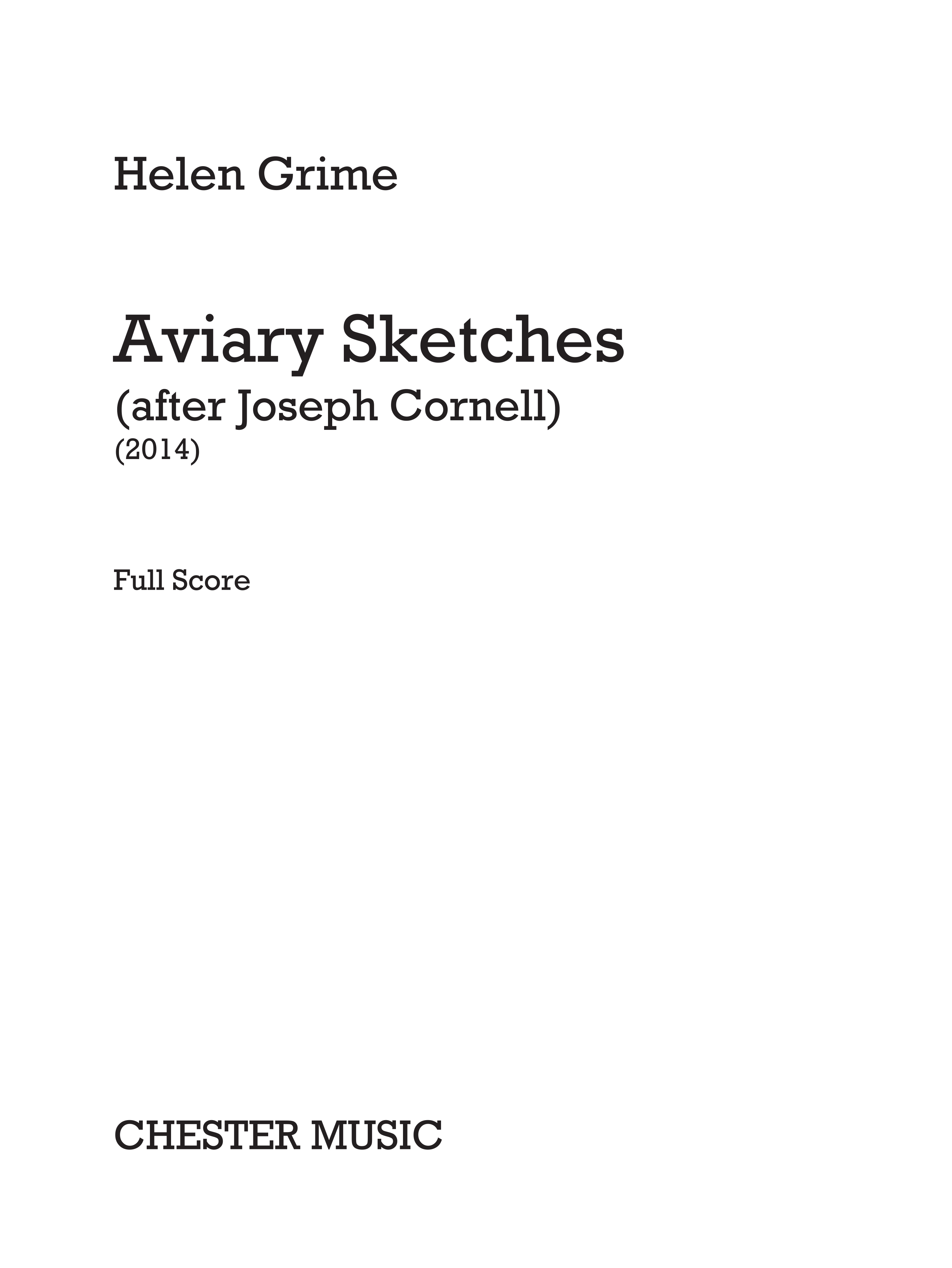 Helen Grime: Aviary Sketches: String Trio: Score and Parts