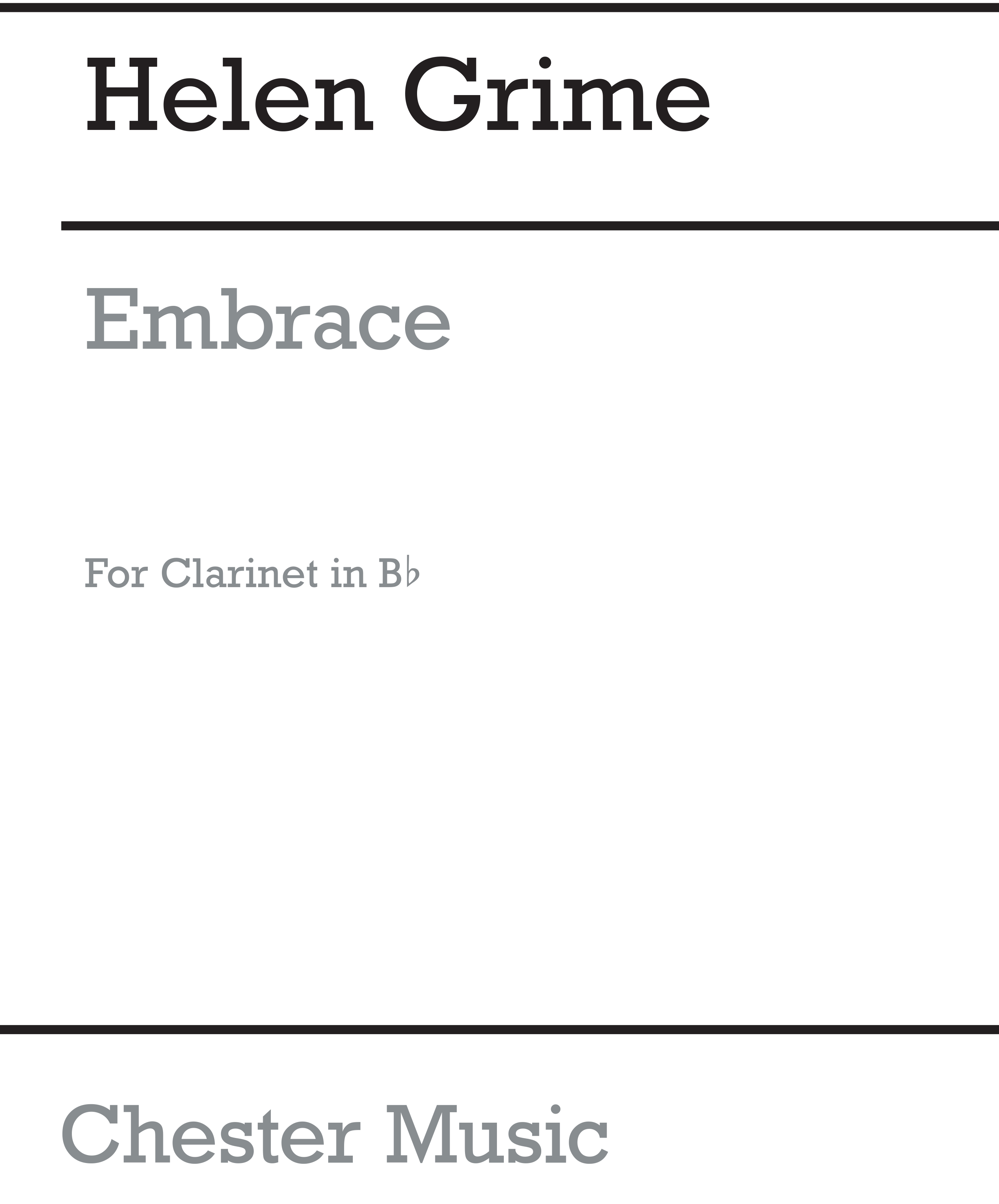 Helen Grime: Embrace: Clarinet: Instrumental Work