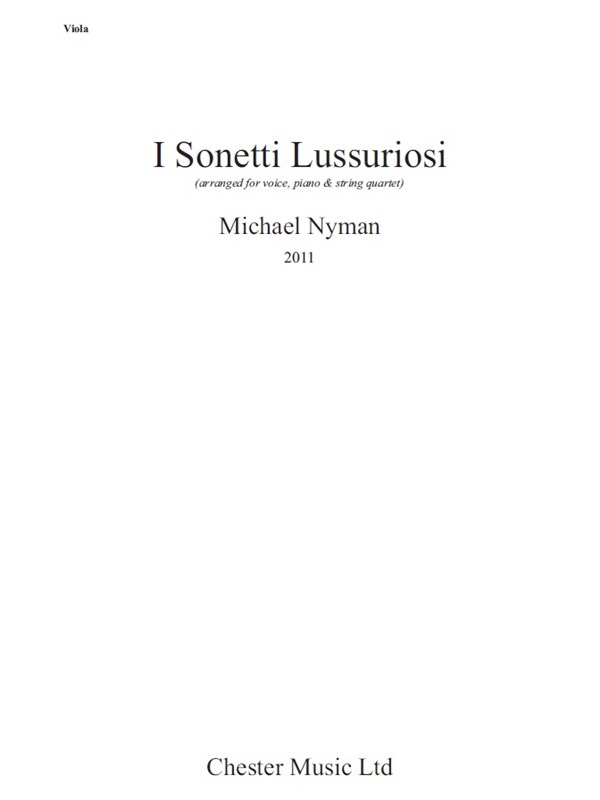 Michael Nyman: I Sonetti Lussuriosi: String Ensemble: Score