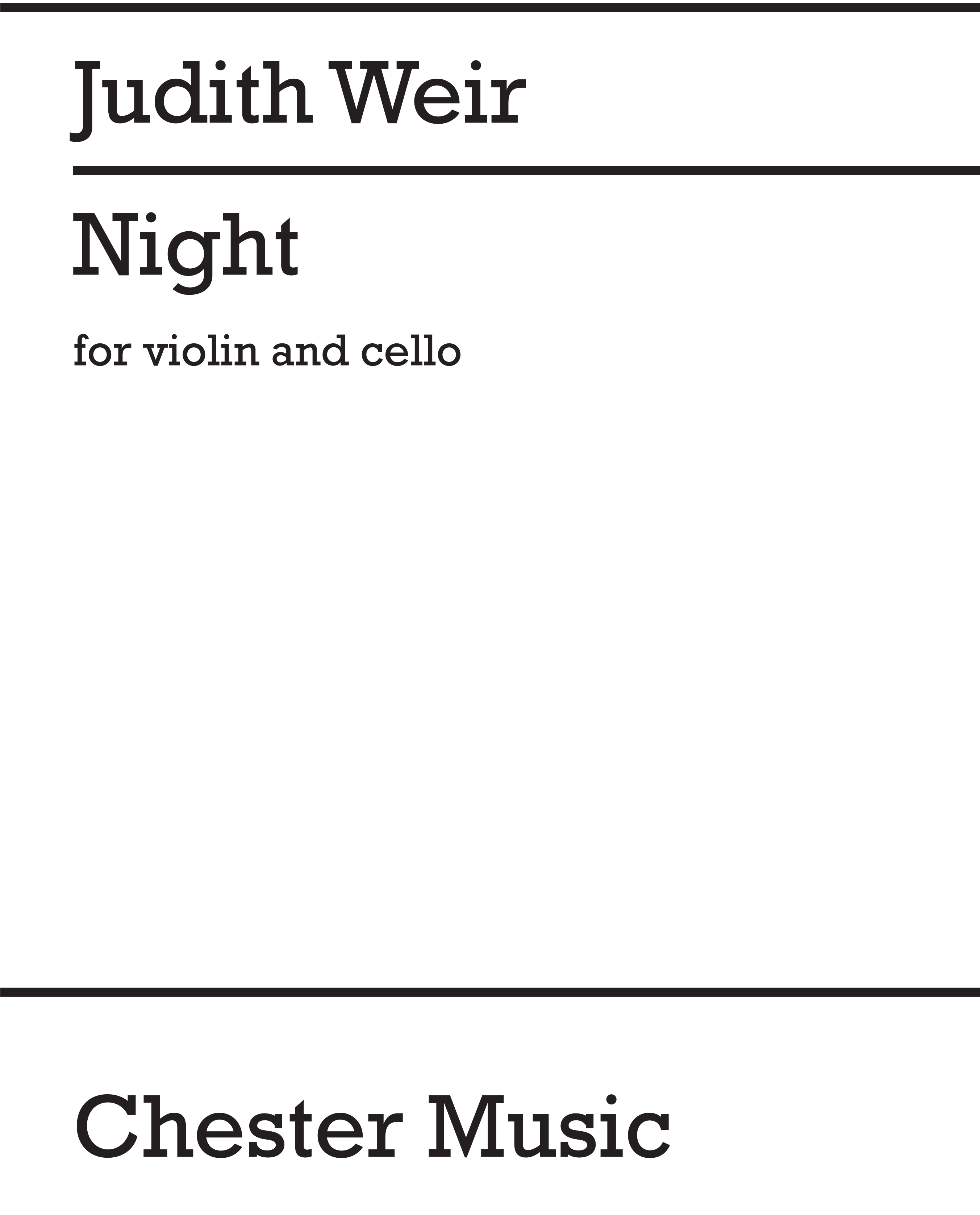 Judith Weir: Night: Violin & Cello: Score
