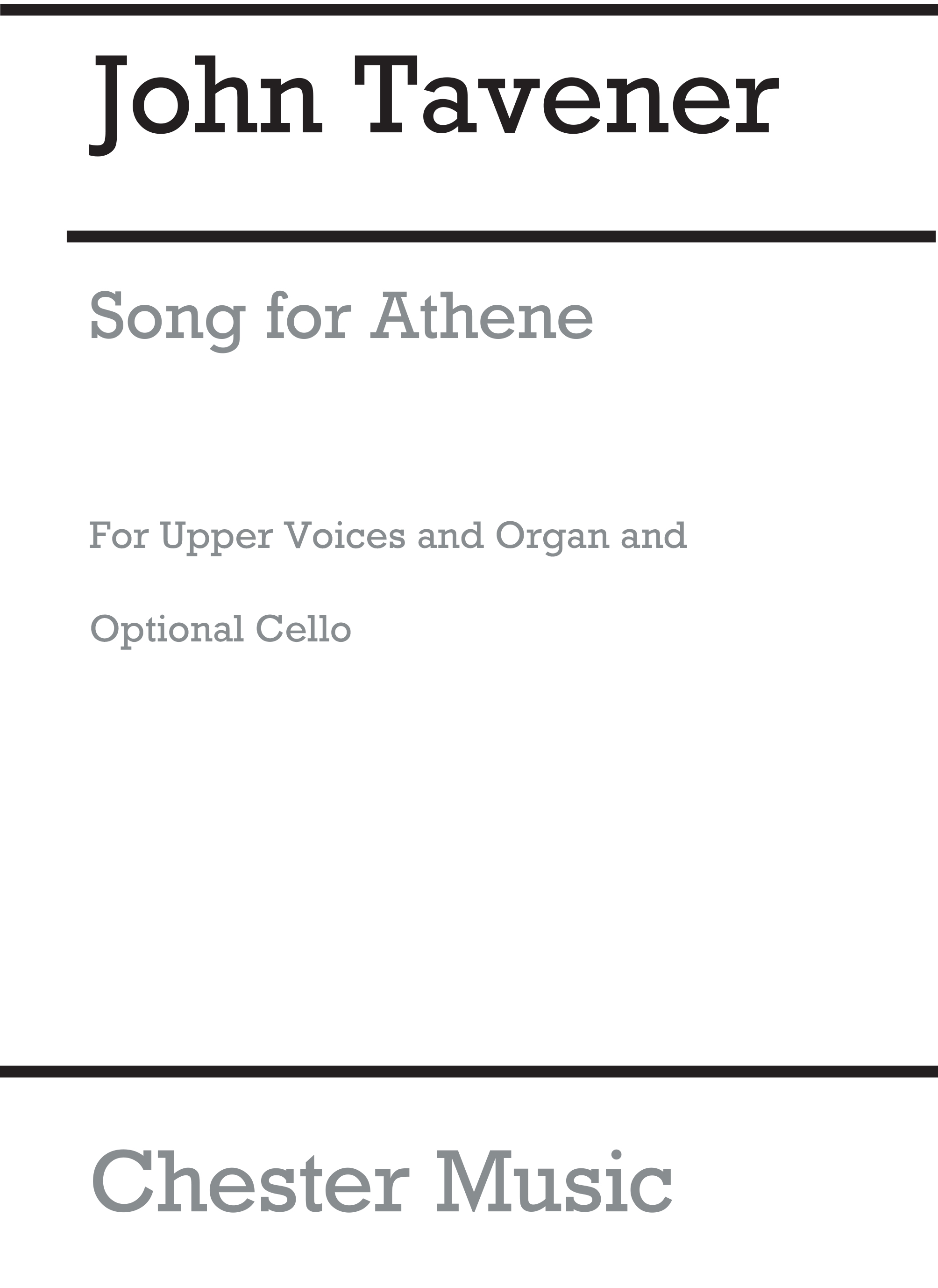John Tavener: Song For Athene: SSAA: Vocal Score