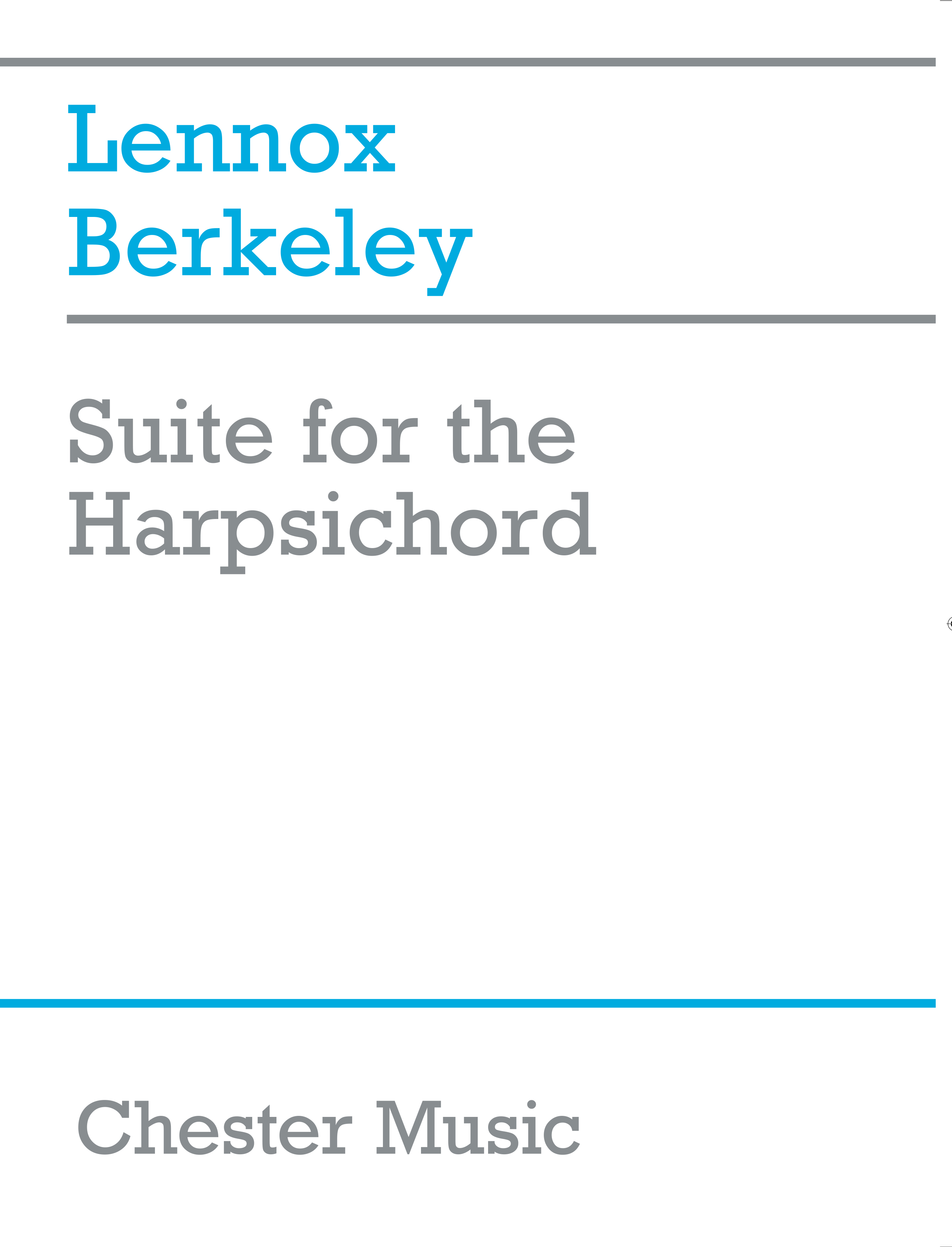 Lennox Berkeley: Suite For The Harpsichord: Harpsichord: Instrumental Work