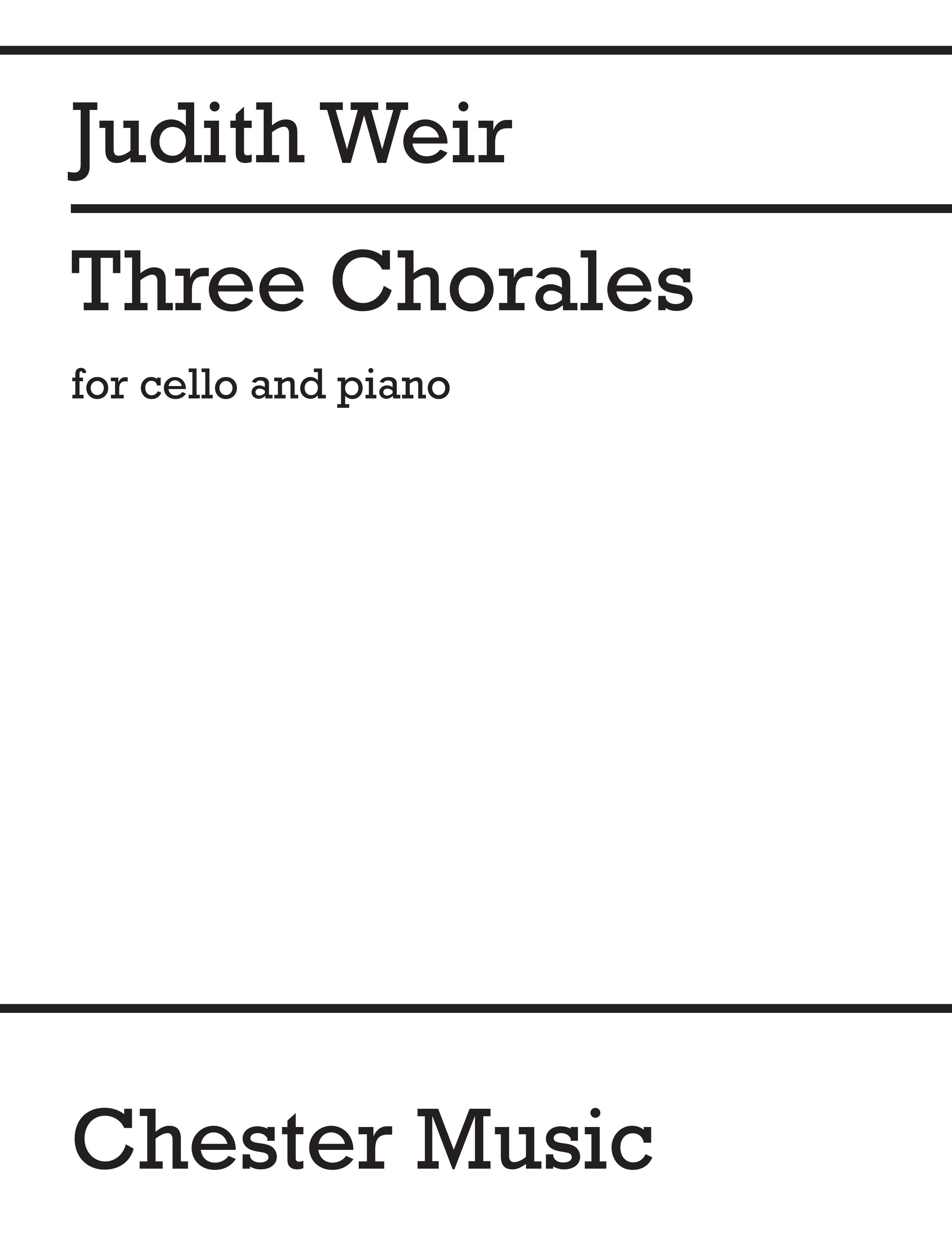 Judith Weir: Three Chorales: Cello: Instrumental Work