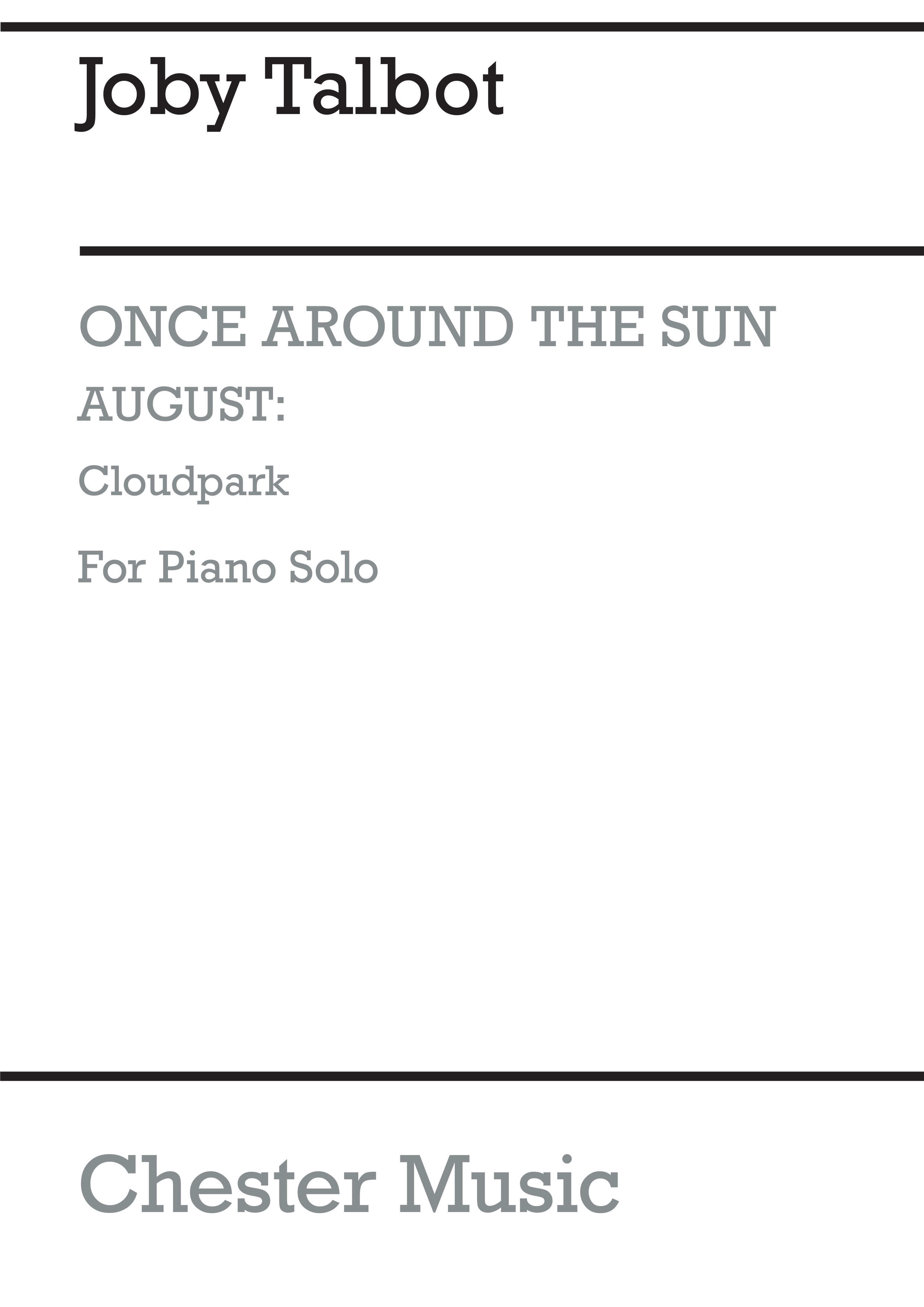 Joby Talbot: August - Cloudpark: Piano: Instrumental Work