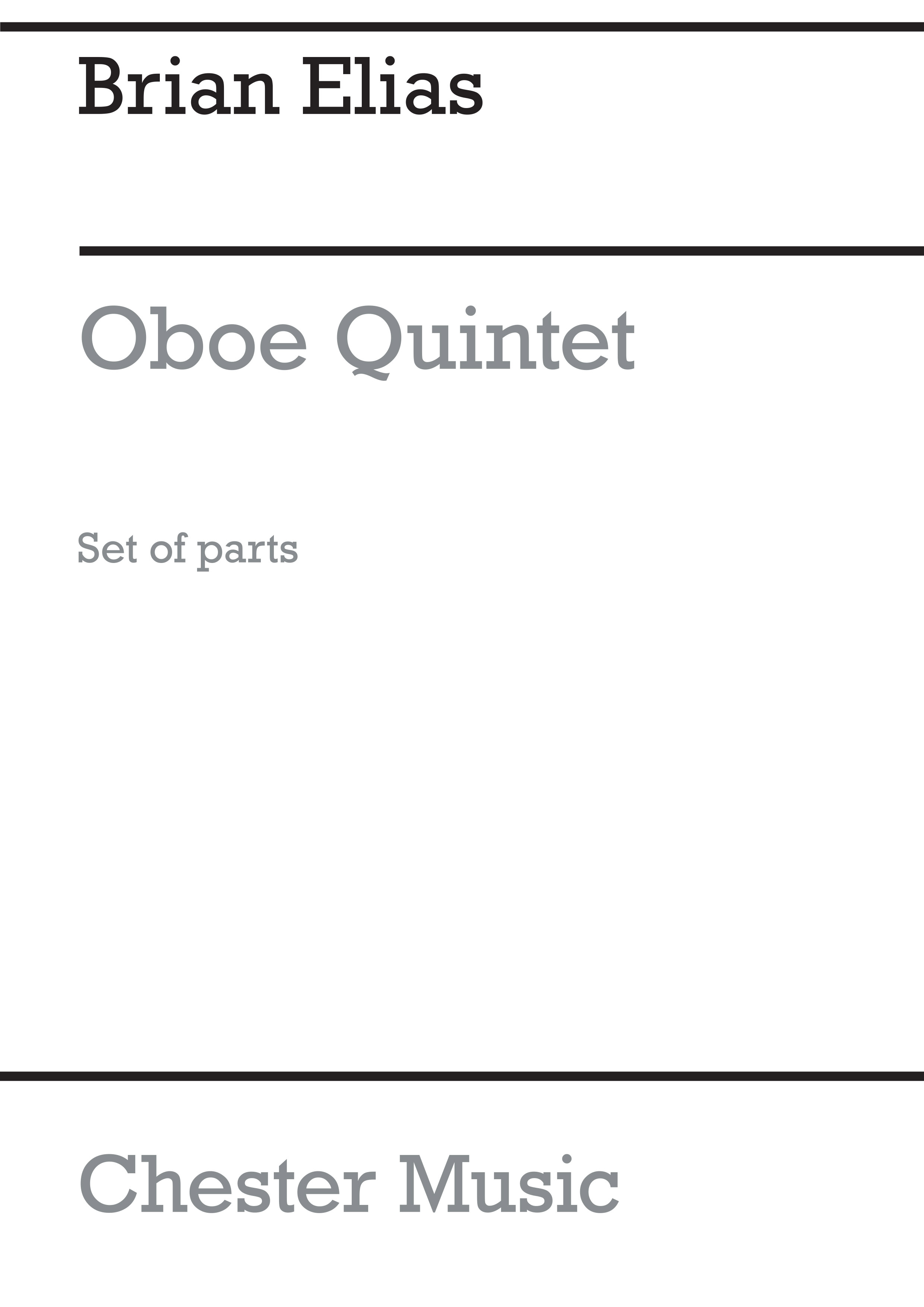 Elias Brian: Oboe Quintet: Oboe: Parts