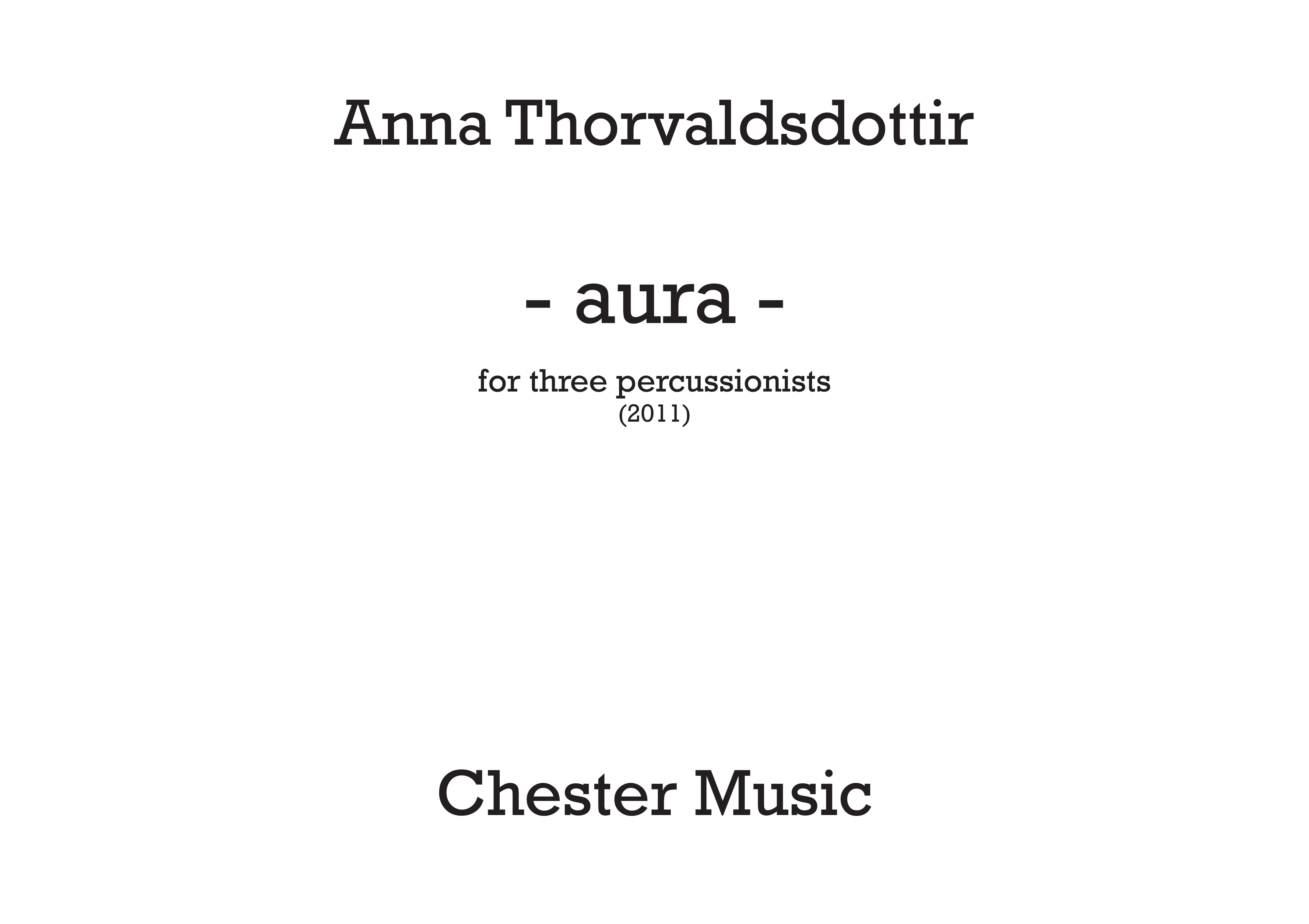 Anna Thorvaldsdottir: Aura: Percussion: Score