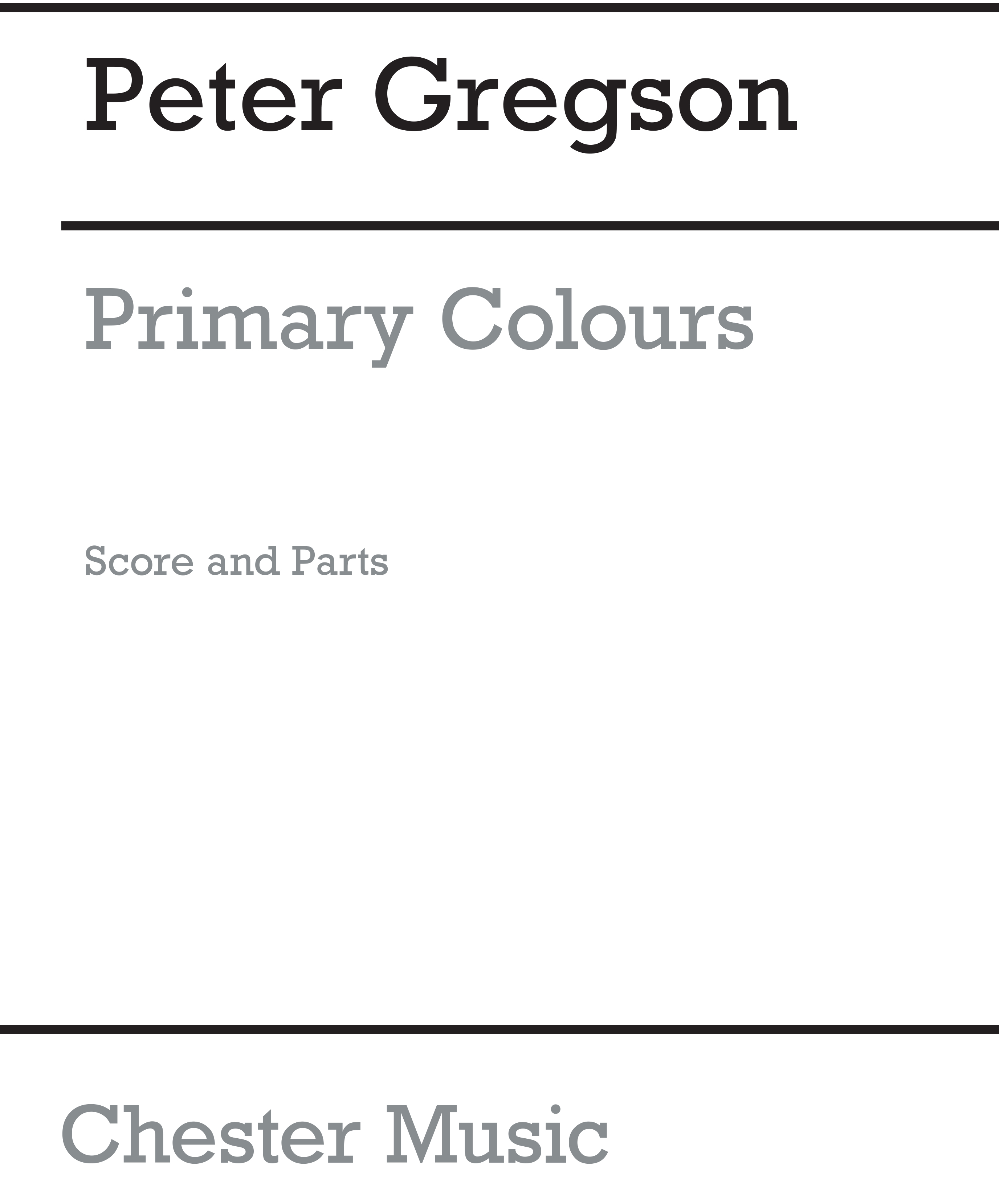 Peter Gregson: Primary Colours: String Quartet: Score