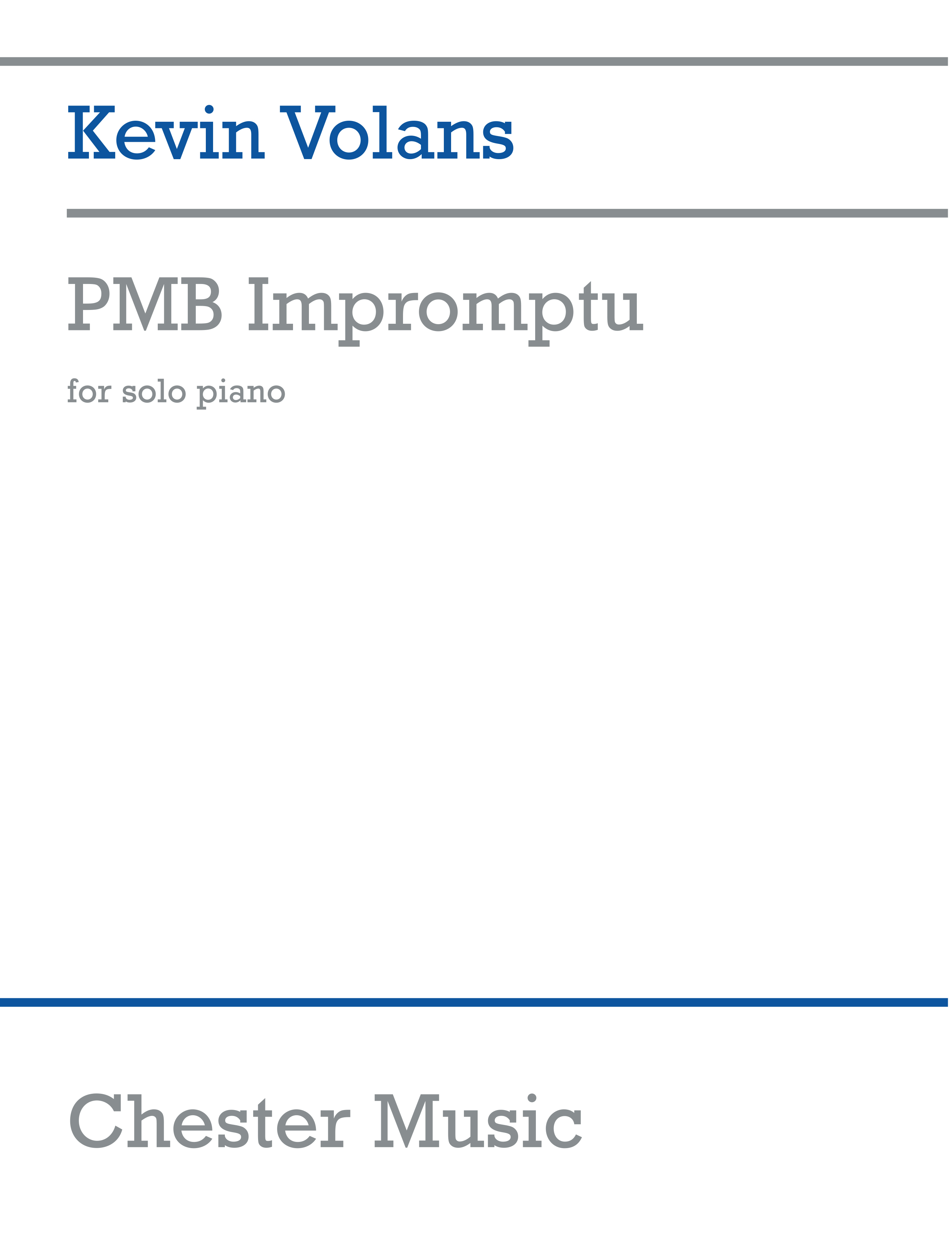 Kevin Volans: PMB Impromptu: Piano: Instrumental Work