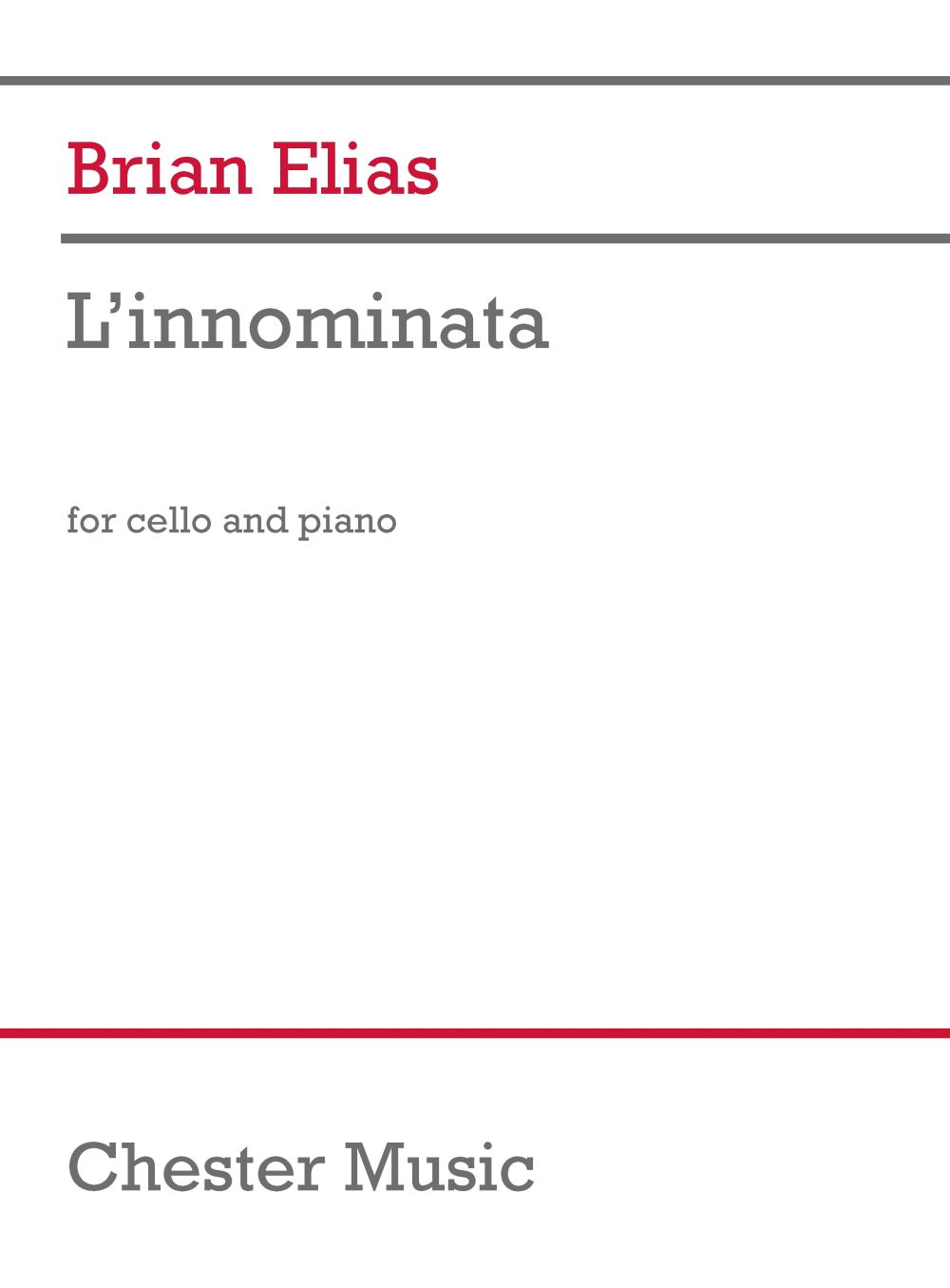 Brian Elias: L'Innominata: Cello: Instrumental Work