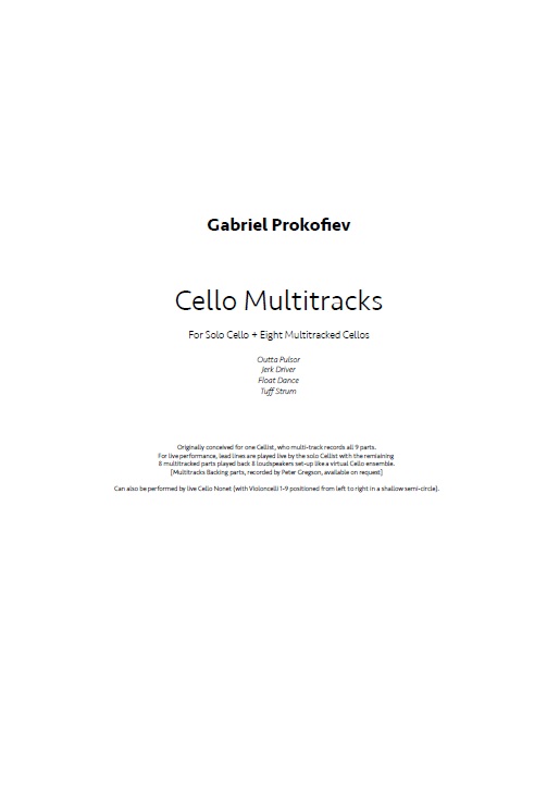 Gabriel Prokofiev: Cello Multitracks: Mixed Duet: Score