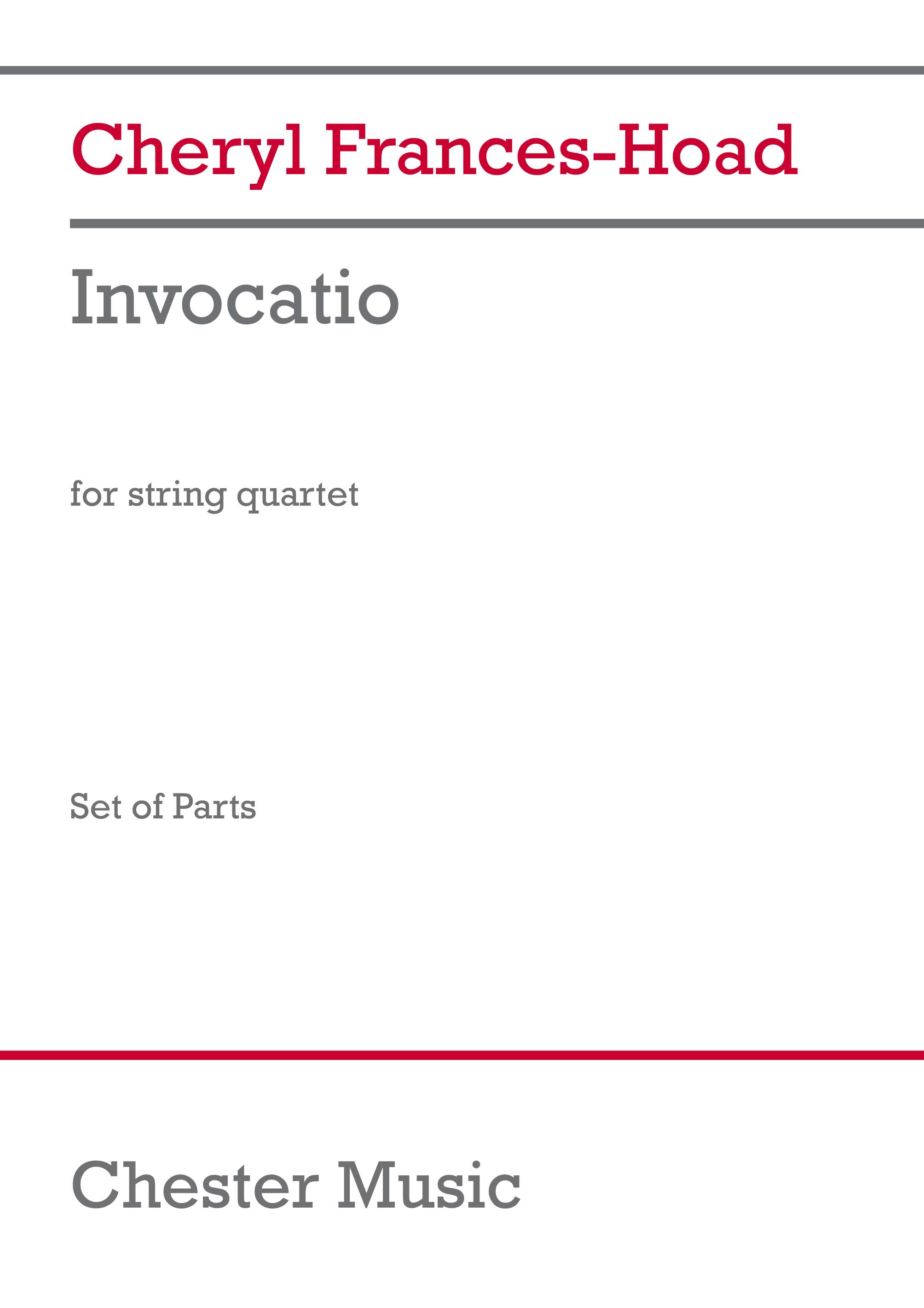 Cheryl Frances-Hoad: Invocatio (Parts): String Quartet: Parts