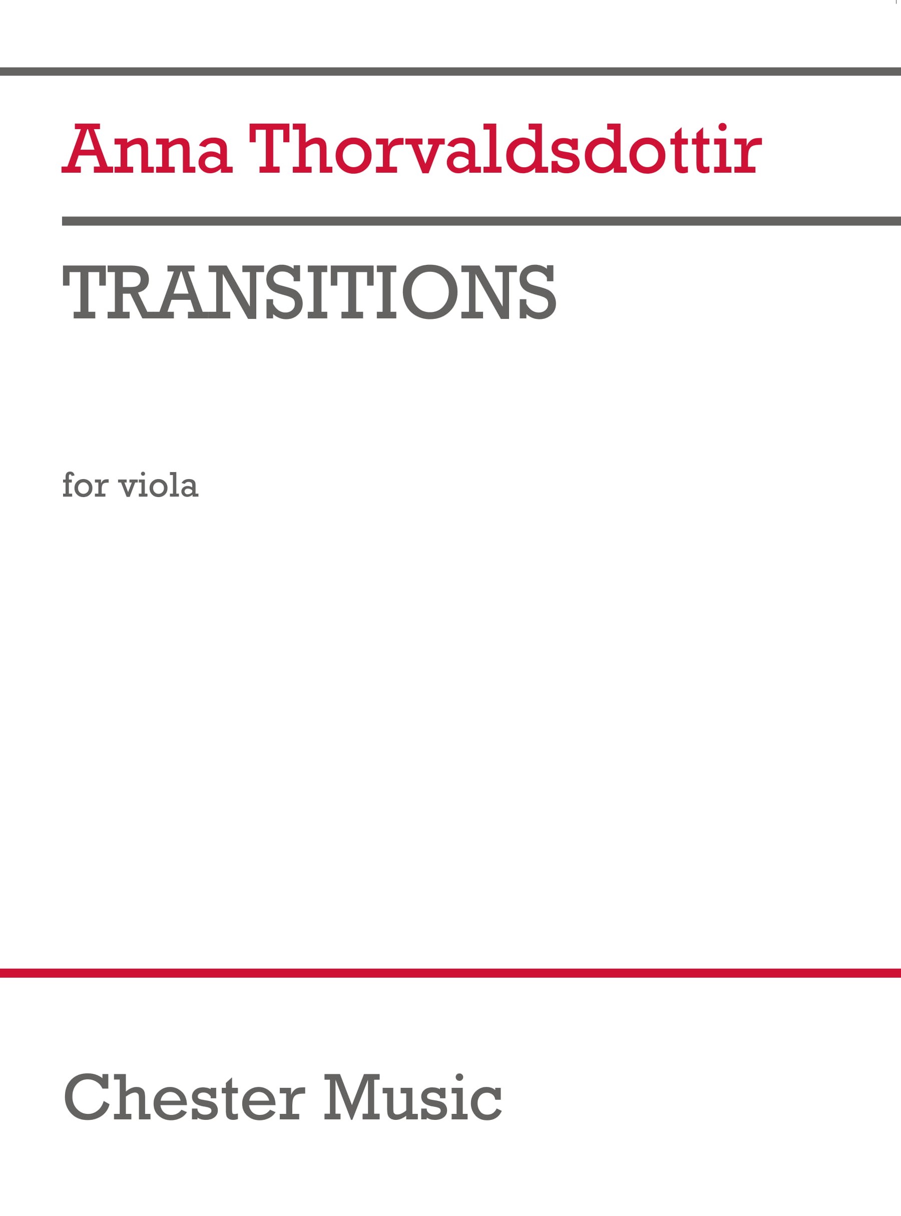 Anna Thorvaldsdottir: Transitions (version for Viola): Viola: Full Score