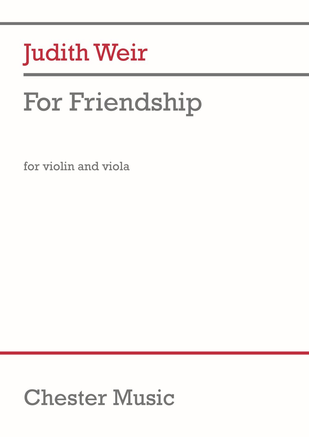 Judith Weir: For Friendship: Instrumental Work