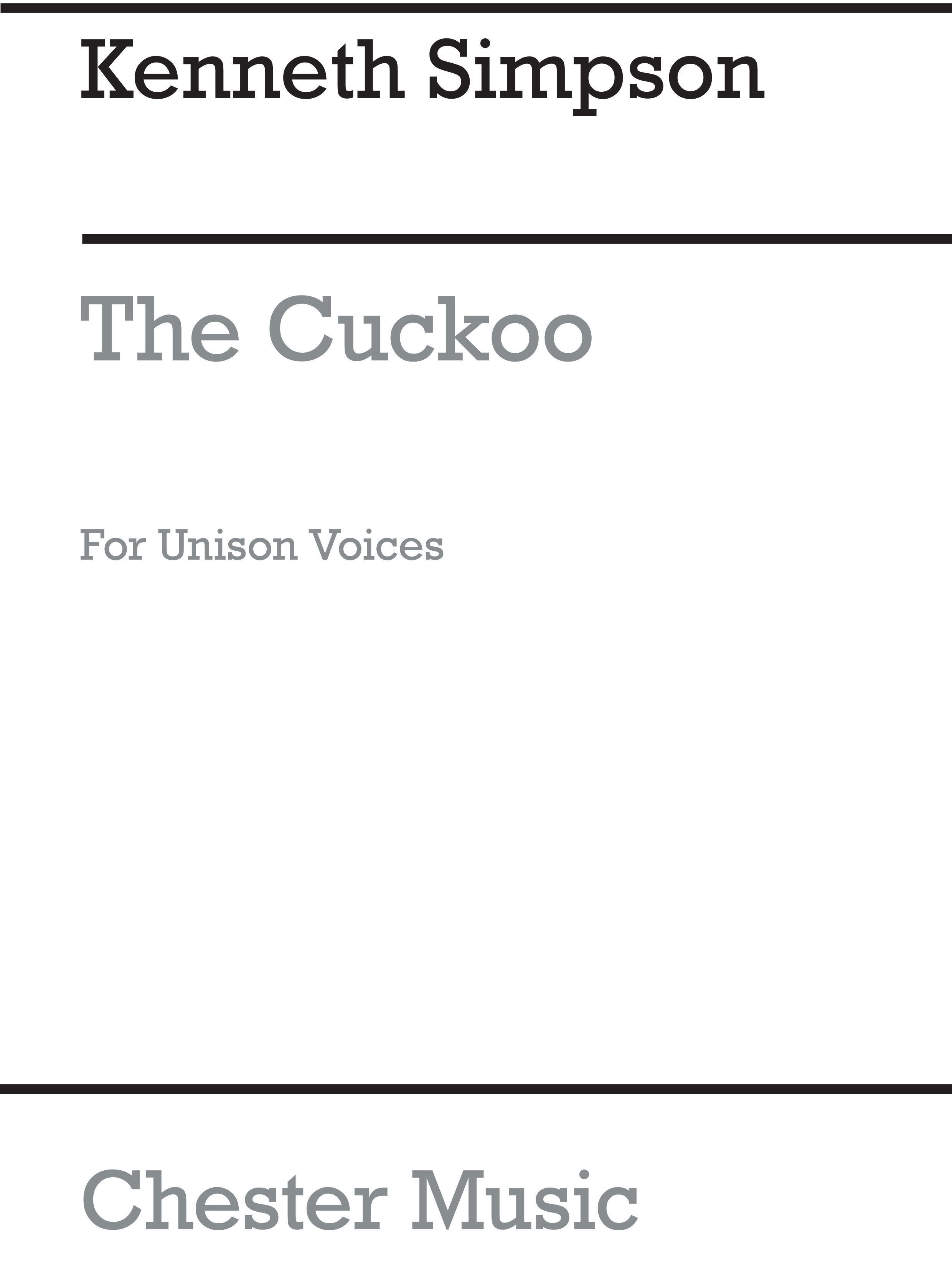 Kenneth Simpson: The Cuckoo Unison: Mixed Choir: Vocal Score