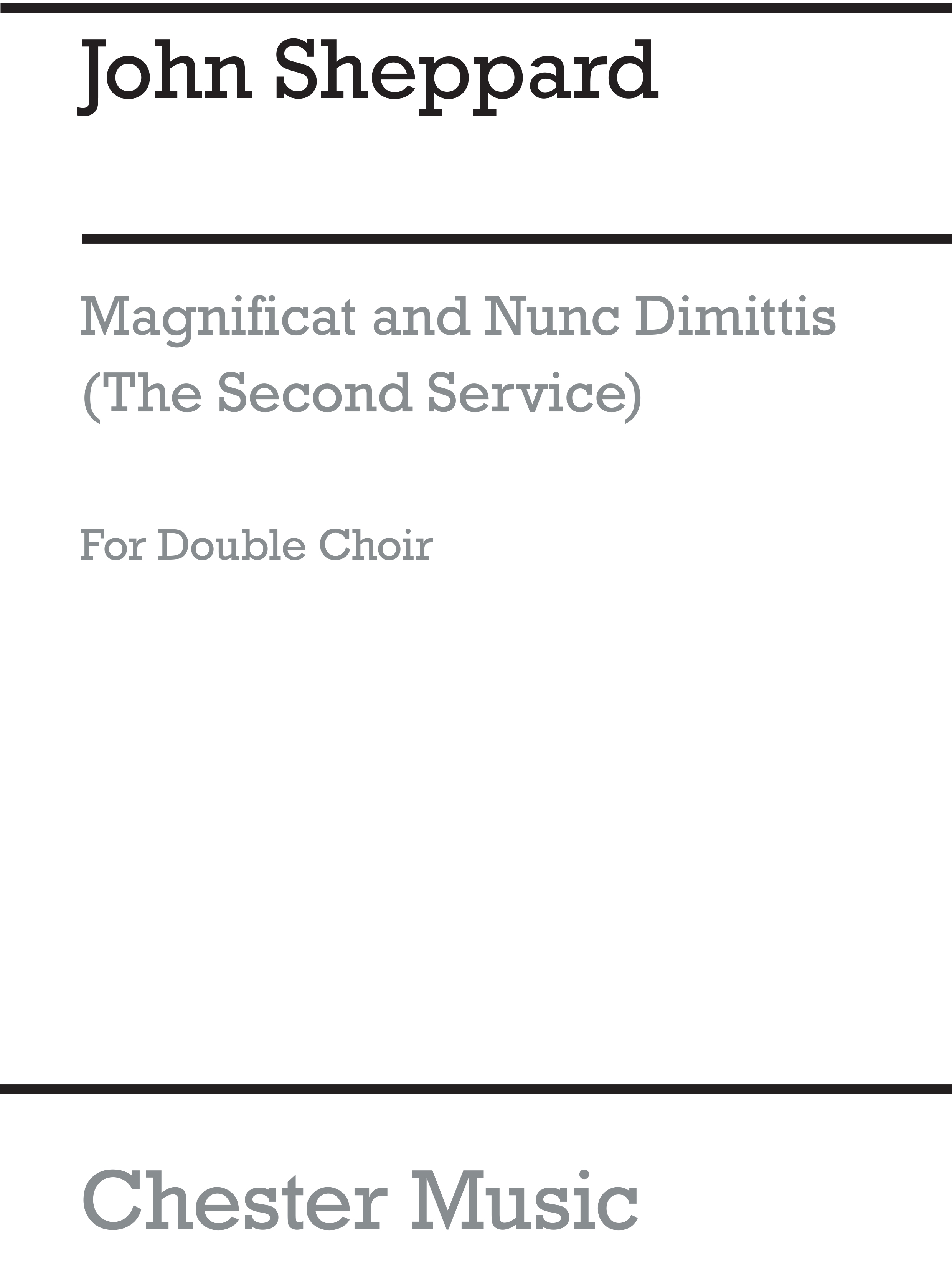 John Sheppard: Magnificat And Nunc Dimittis (2nd Service): SATB: Vocal Score