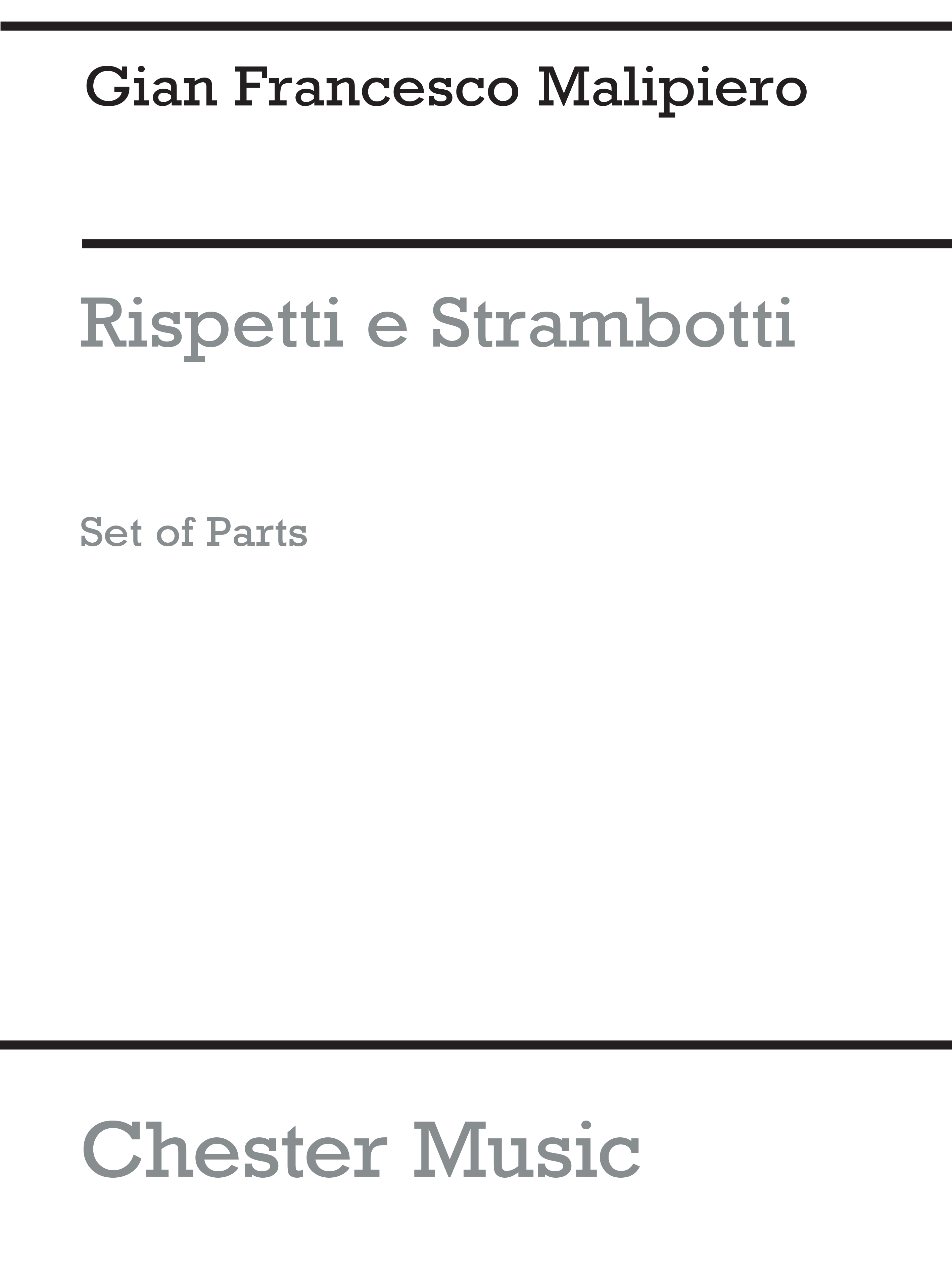 Gian Francesco Malipiero: Rispetti E Strambotti: String Quartet: Instrumental