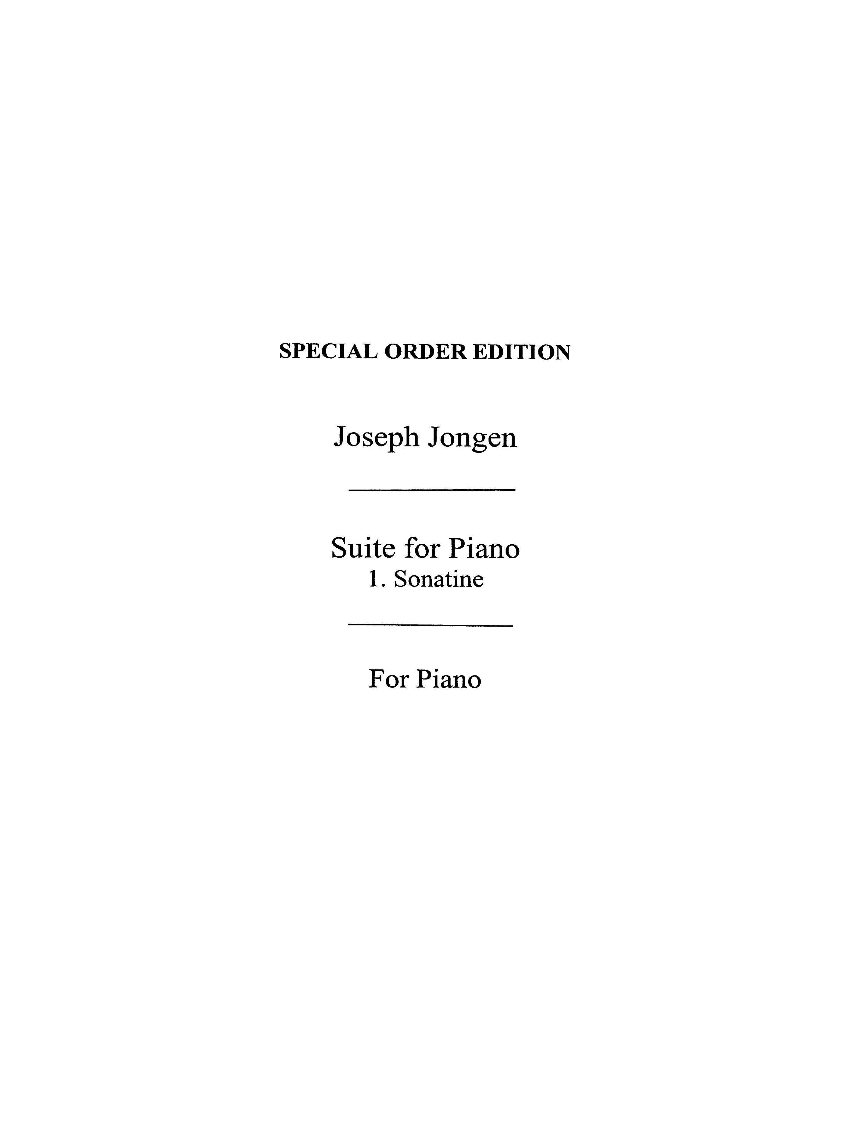 Joseph Jongen: Sonatine Op. 60/1: Piano: Instrumental Work