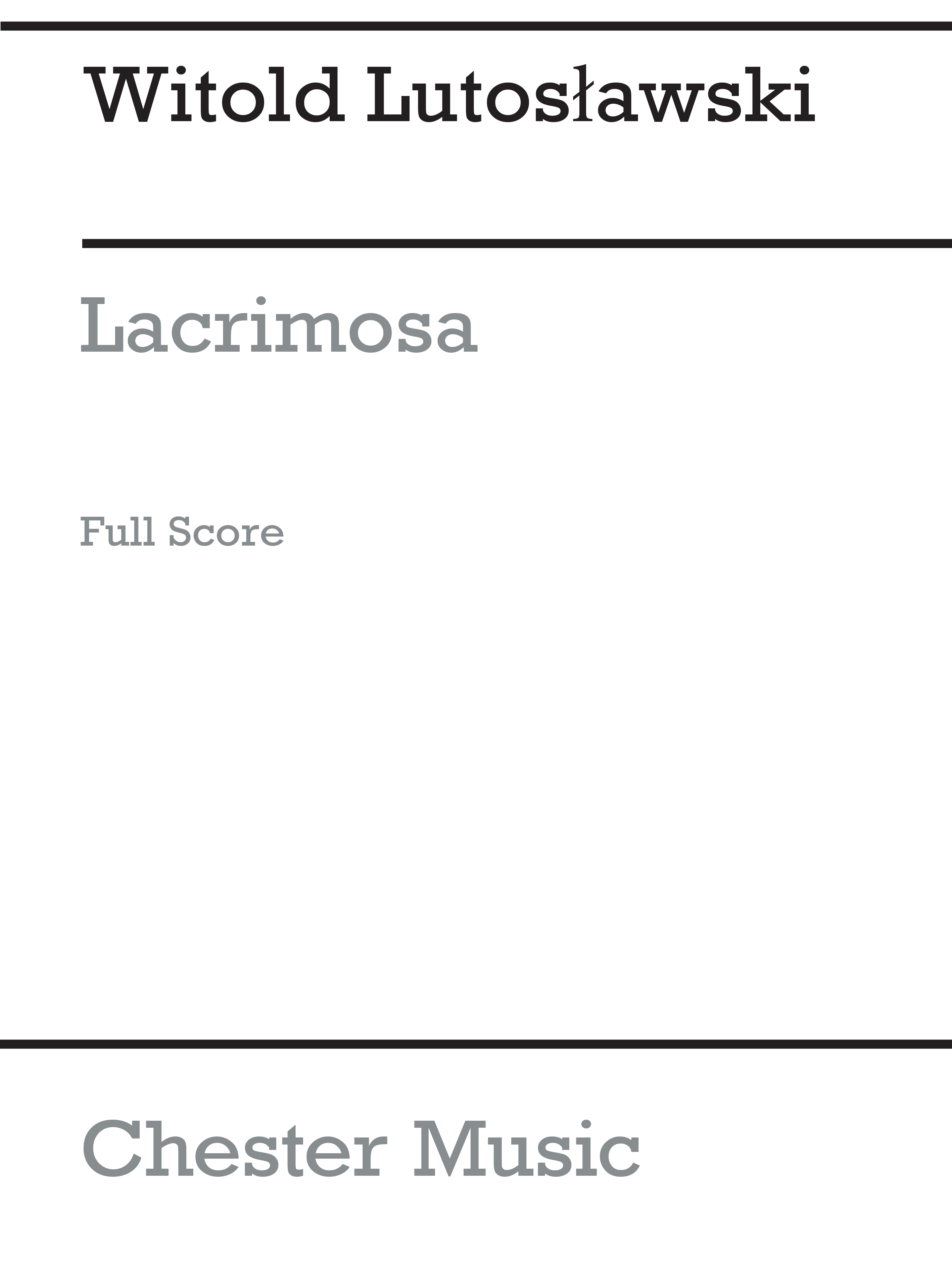 Witold Lutoslawski: Lacrimosa: Soprano: Score