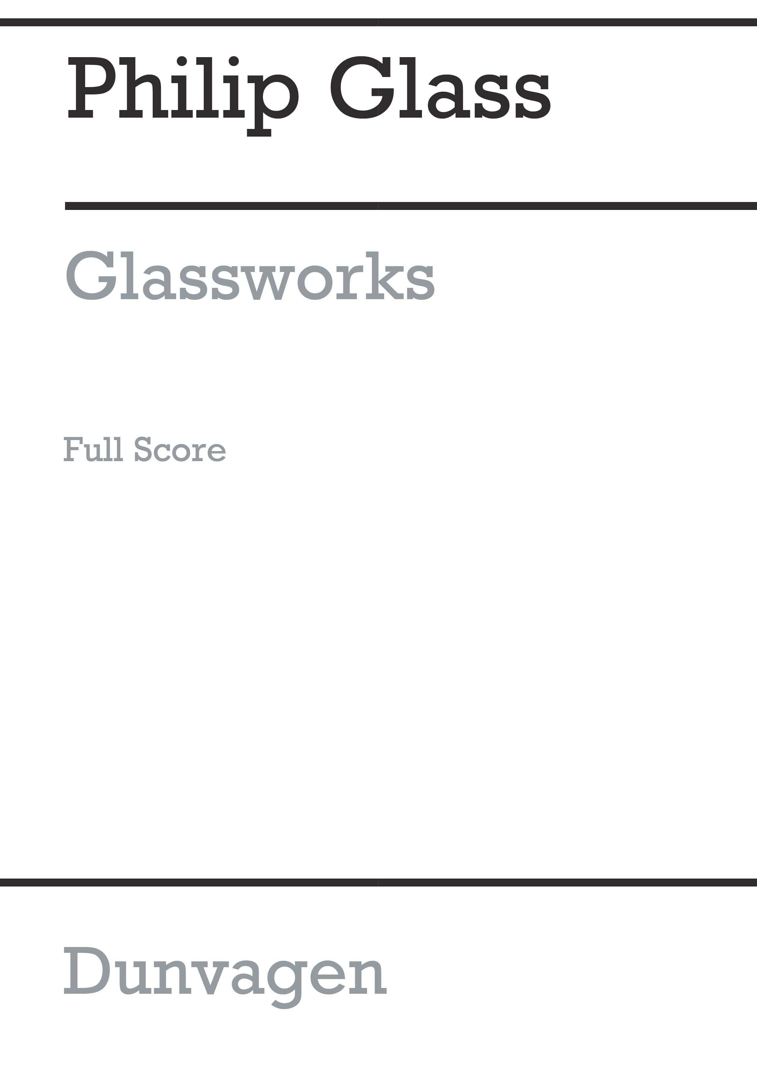 Philip Glass: Glassworks: Orchestra: Score