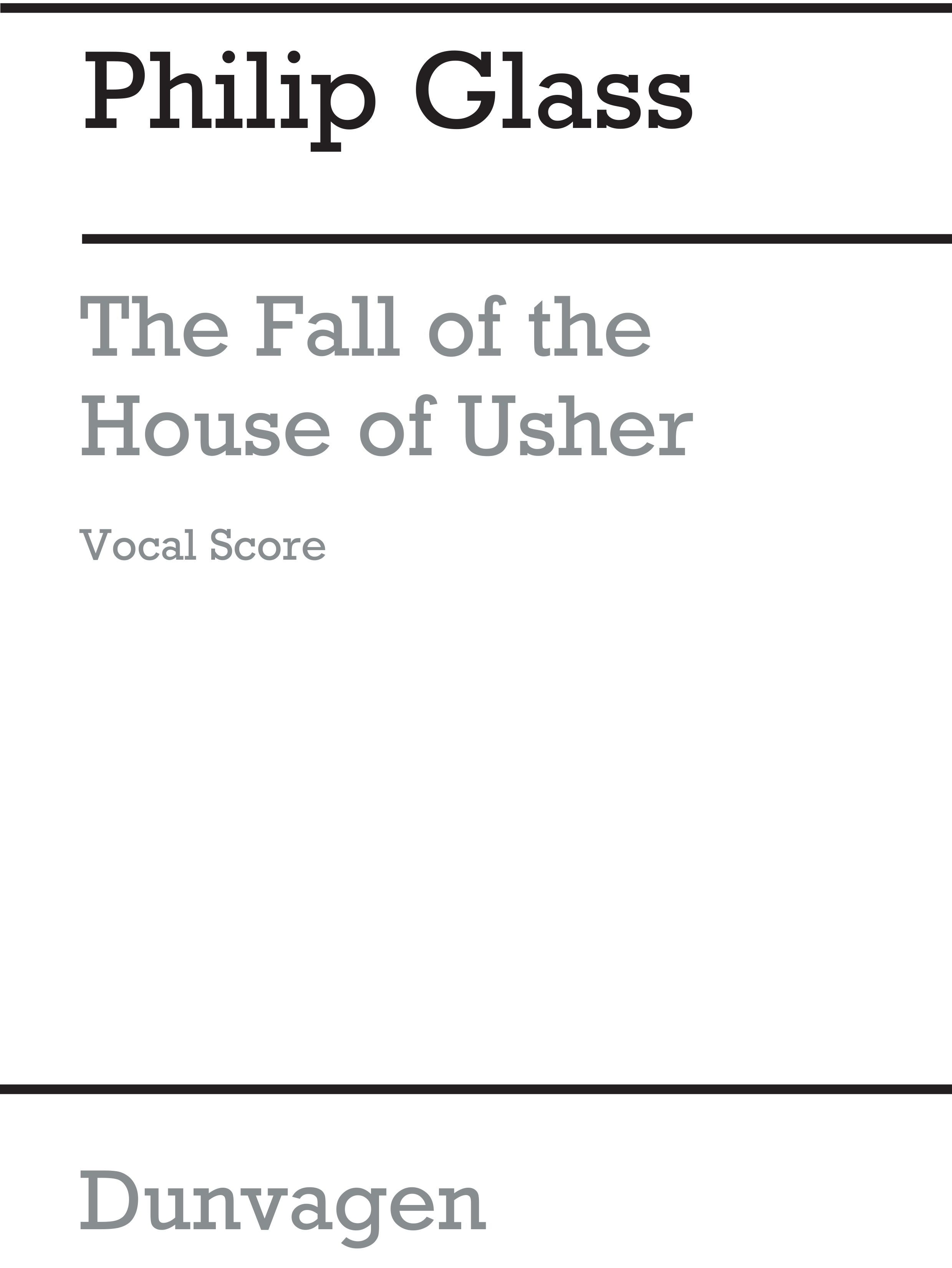 Philip Glass: The Fall Of The House Of Usher: Voice